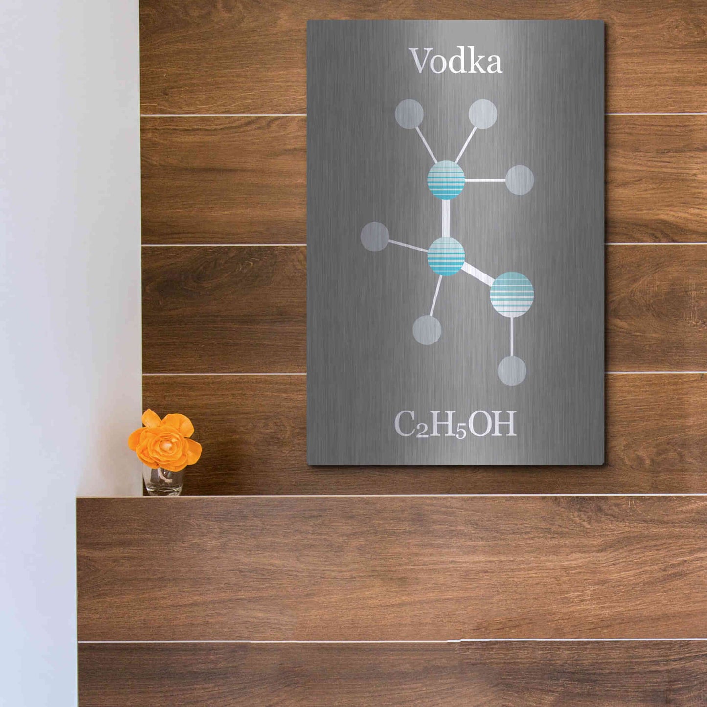 Luxe Metal Art 'Vodka Molecule' by Epic Portfolio, Metal Wall Art,12x16