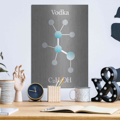 Luxe Metal Art 'Vodka Molecule' by Epic Portfolio, Metal Wall Art,12x16