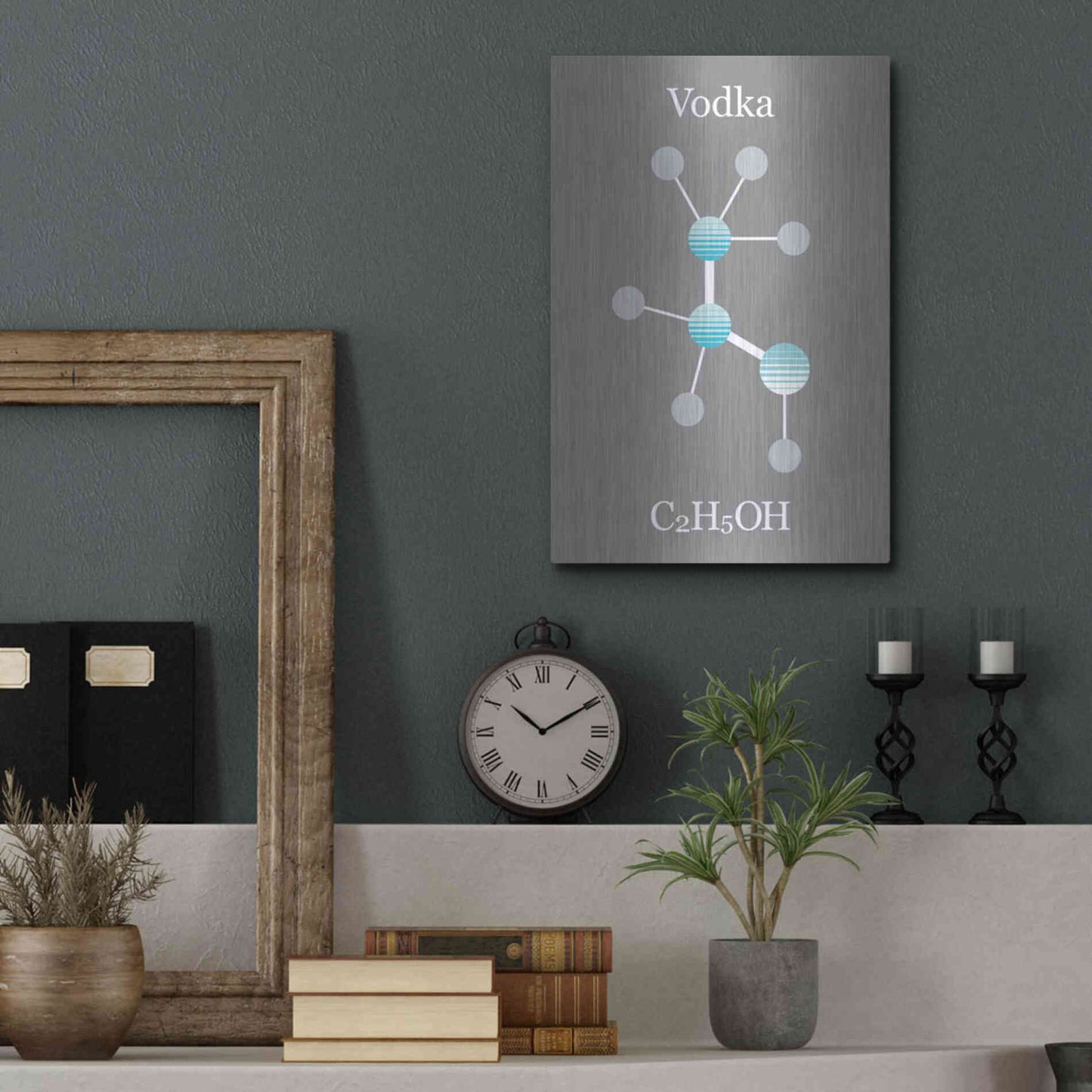Luxe Metal Art 'Vodka Molecule' by Epic Portfolio, Metal Wall Art,12x16