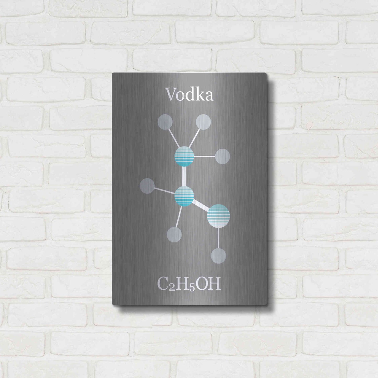 Luxe Metal Art 'Vodka Molecule' by Epic Portfolio, Metal Wall Art,16x24