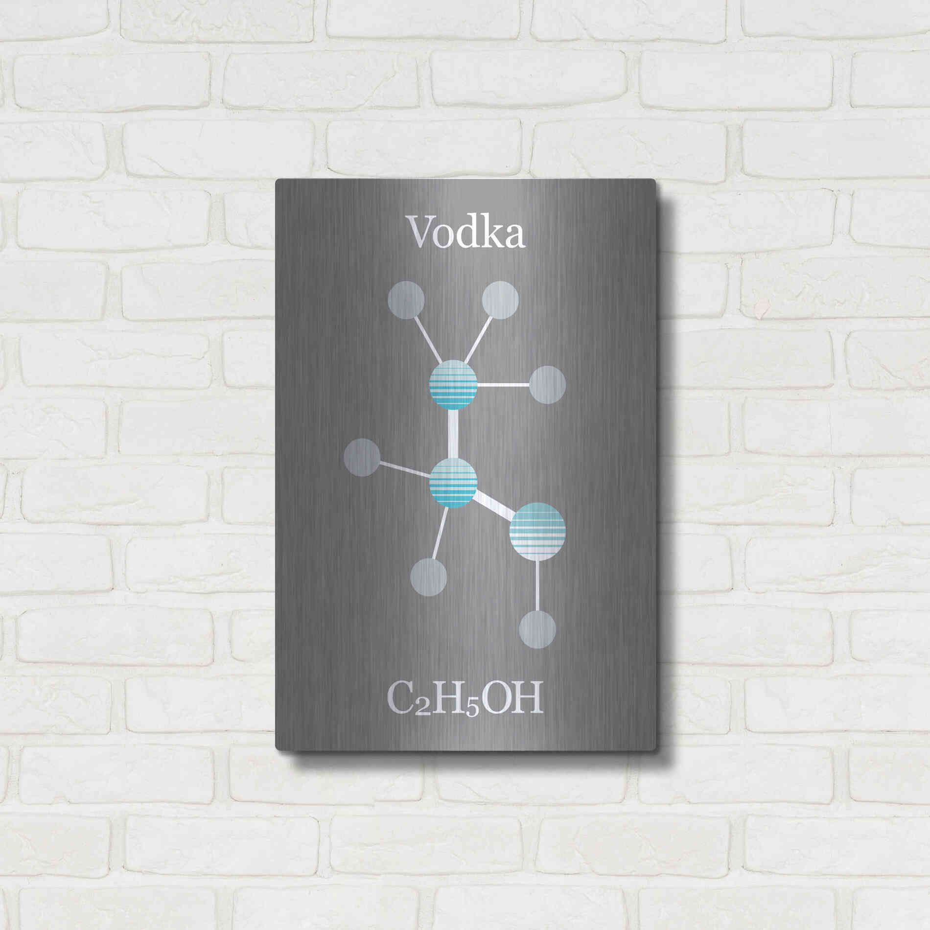 Luxe Metal Art 'Vodka Molecule' by Epic Portfolio, Metal Wall Art,16x24