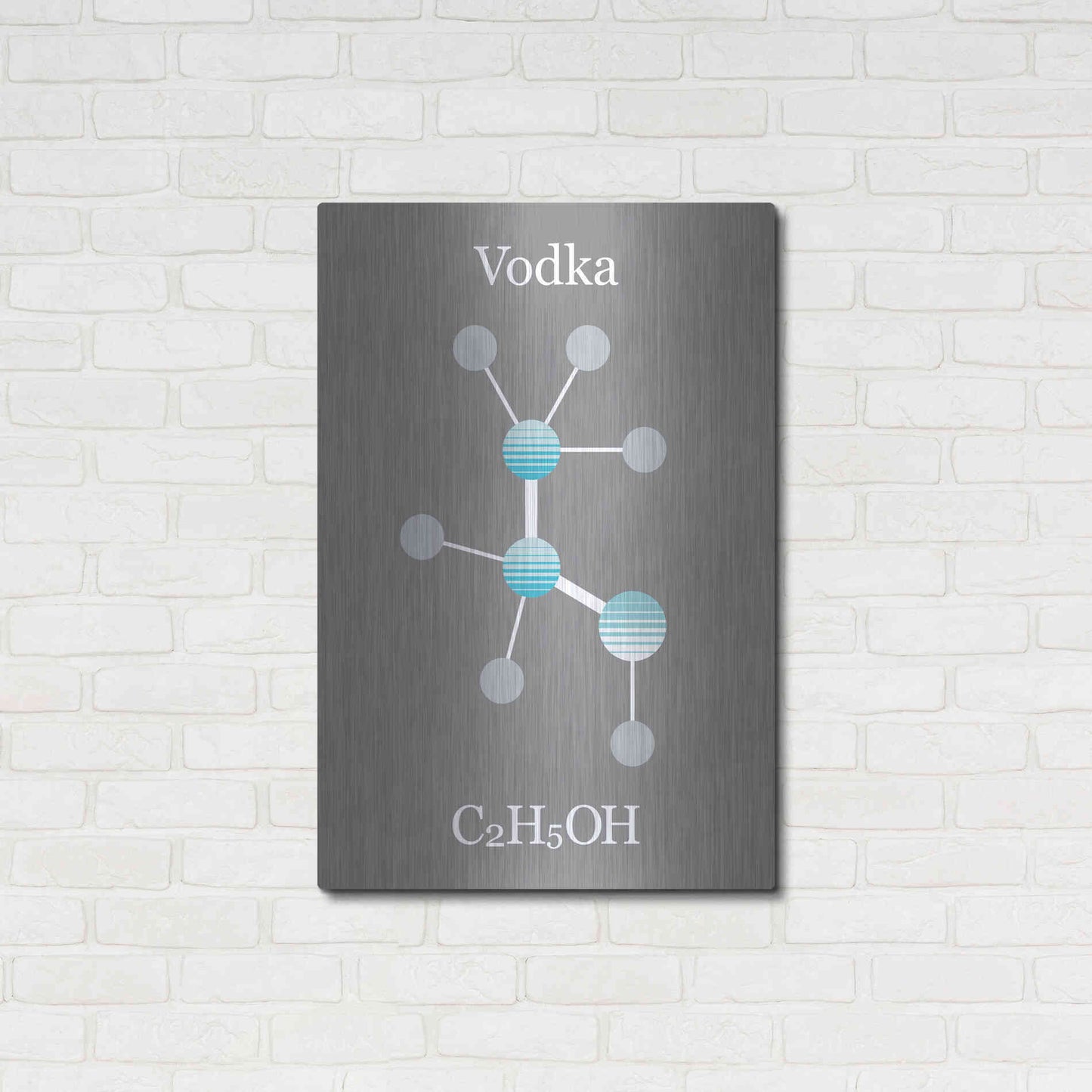 Luxe Metal Art 'Vodka Molecule' by Epic Portfolio, Metal Wall Art,24x36
