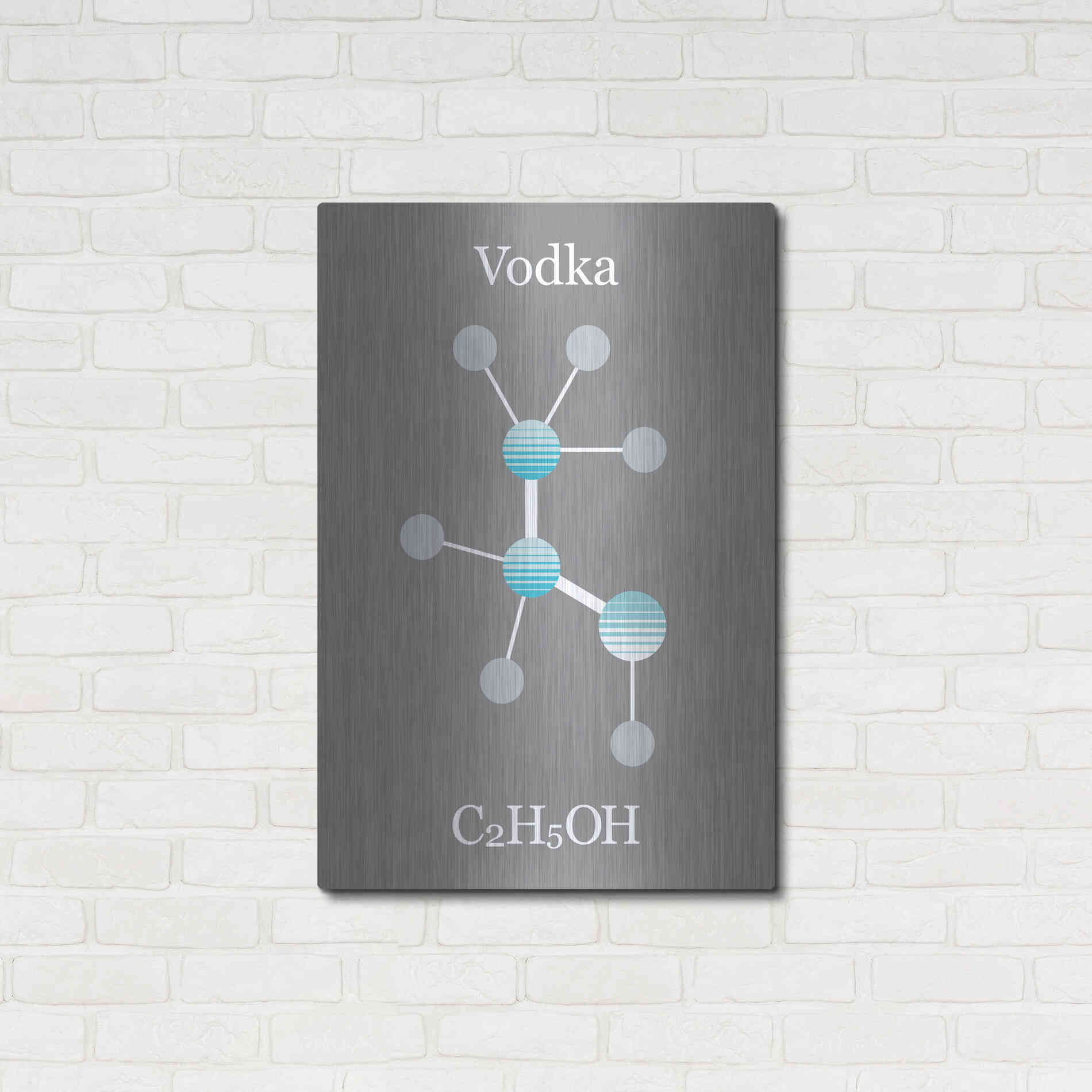 Luxe Metal Art 'Vodka Molecule' by Epic Portfolio, Metal Wall Art,24x36