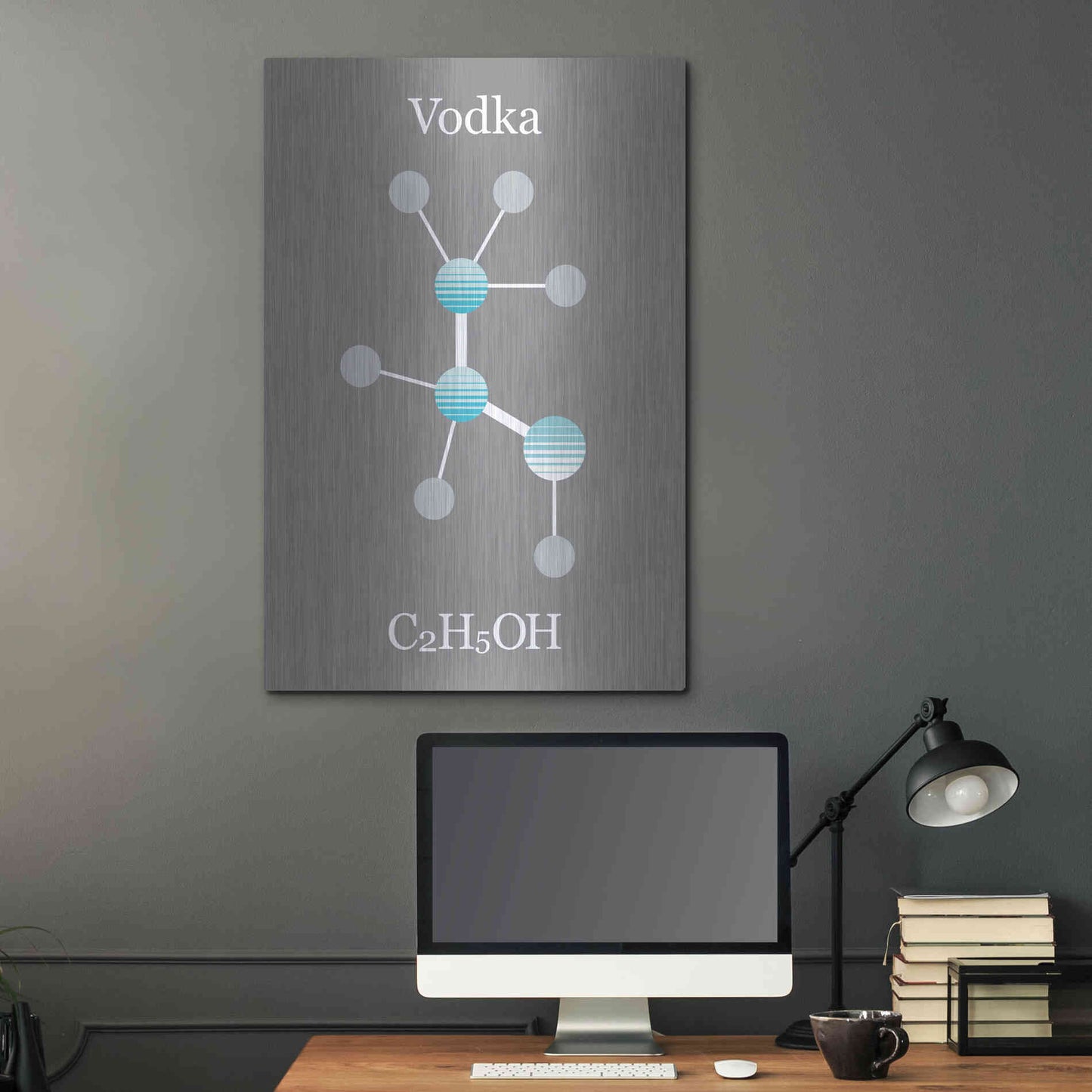 Luxe Metal Art 'Vodka Molecule' by Epic Portfolio, Metal Wall Art,24x36