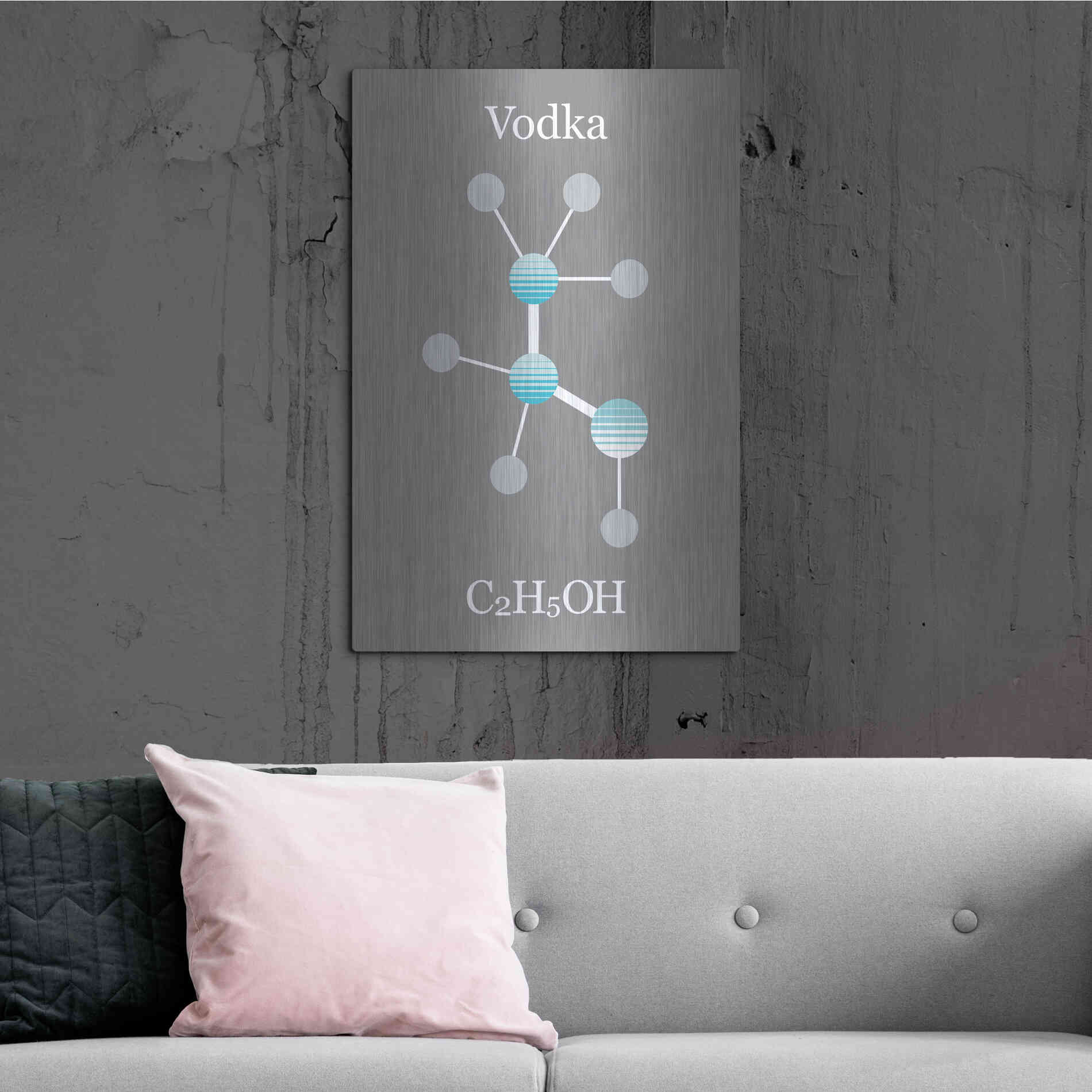 Luxe Metal Art 'Vodka Molecule' by Epic Portfolio, Metal Wall Art,24x36