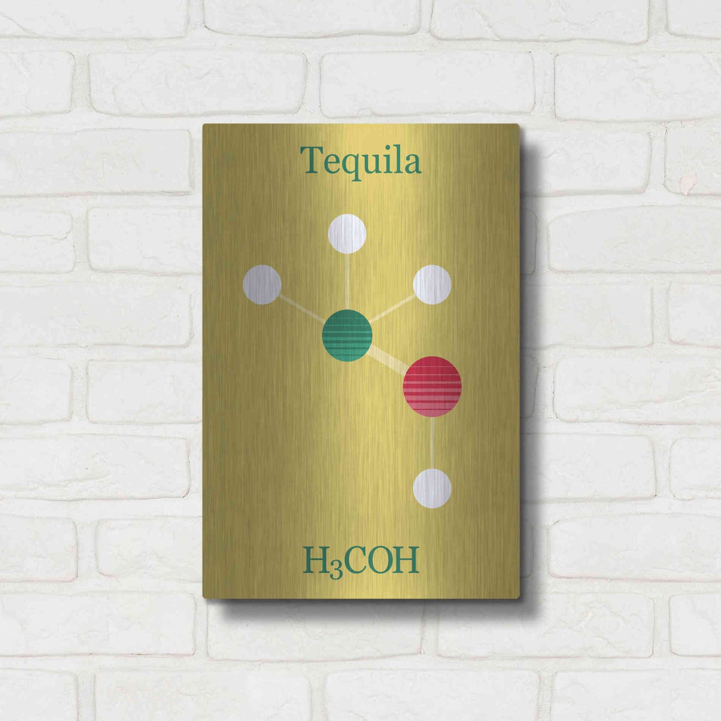 Luxe Metal Art 'Tequila Molecule' by Epic Portfolio, Metal Wall Art,12x16