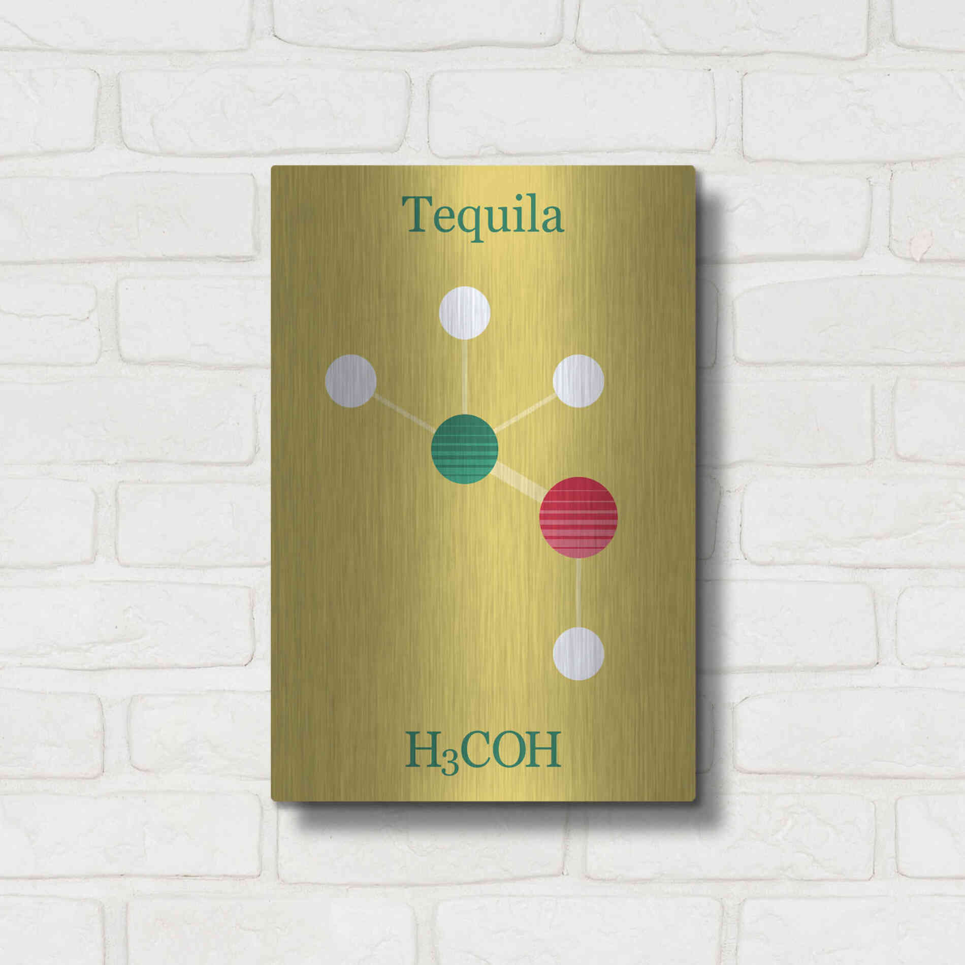 Luxe Metal Art 'Tequila Molecule' by Epic Portfolio, Metal Wall Art,12x16