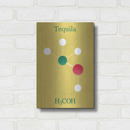 Luxe Metal Art 'Tequila Molecule' by Epic Portfolio, Metal Wall Art,12x16