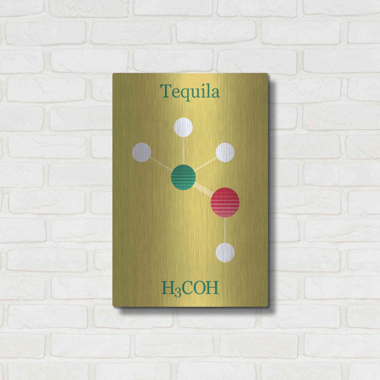 Luxe Metal Art 'Tequila Molecule' by Epic Portfolio, Metal Wall Art,16x24