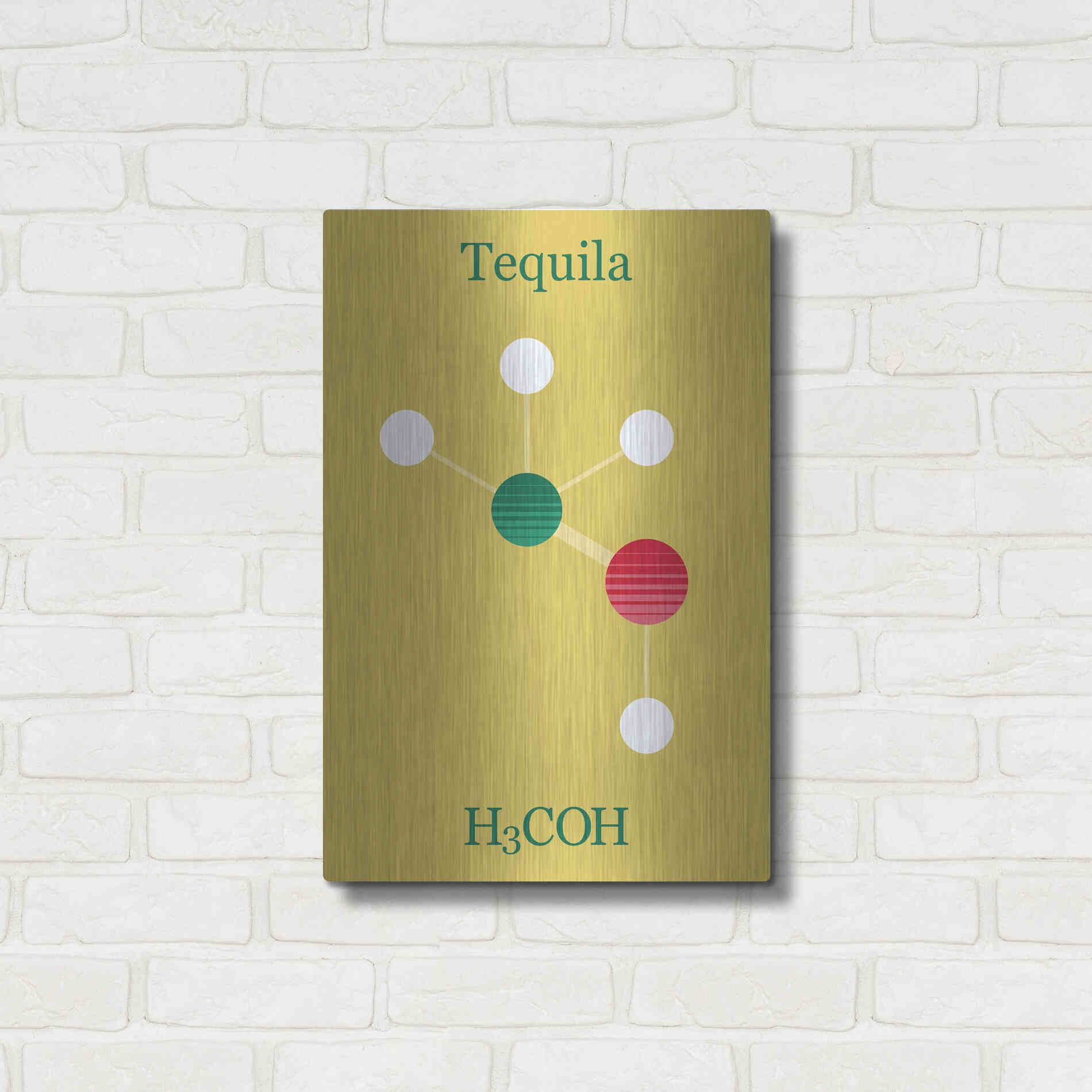 Luxe Metal Art 'Tequila Molecule' by Epic Portfolio, Metal Wall Art,16x24