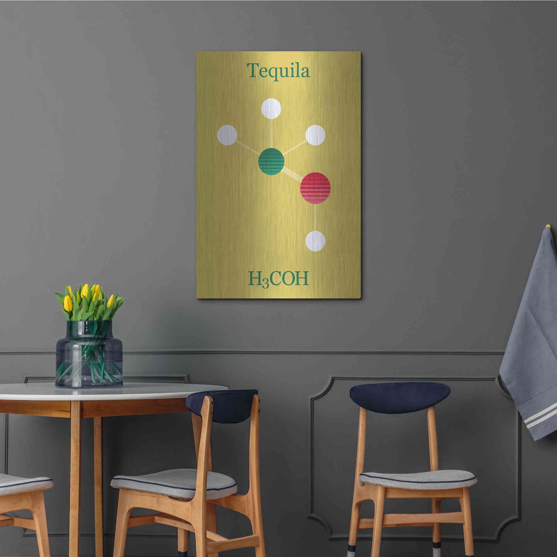 Luxe Metal Art 'Tequila Molecule' by Epic Portfolio, Metal Wall Art,24x36