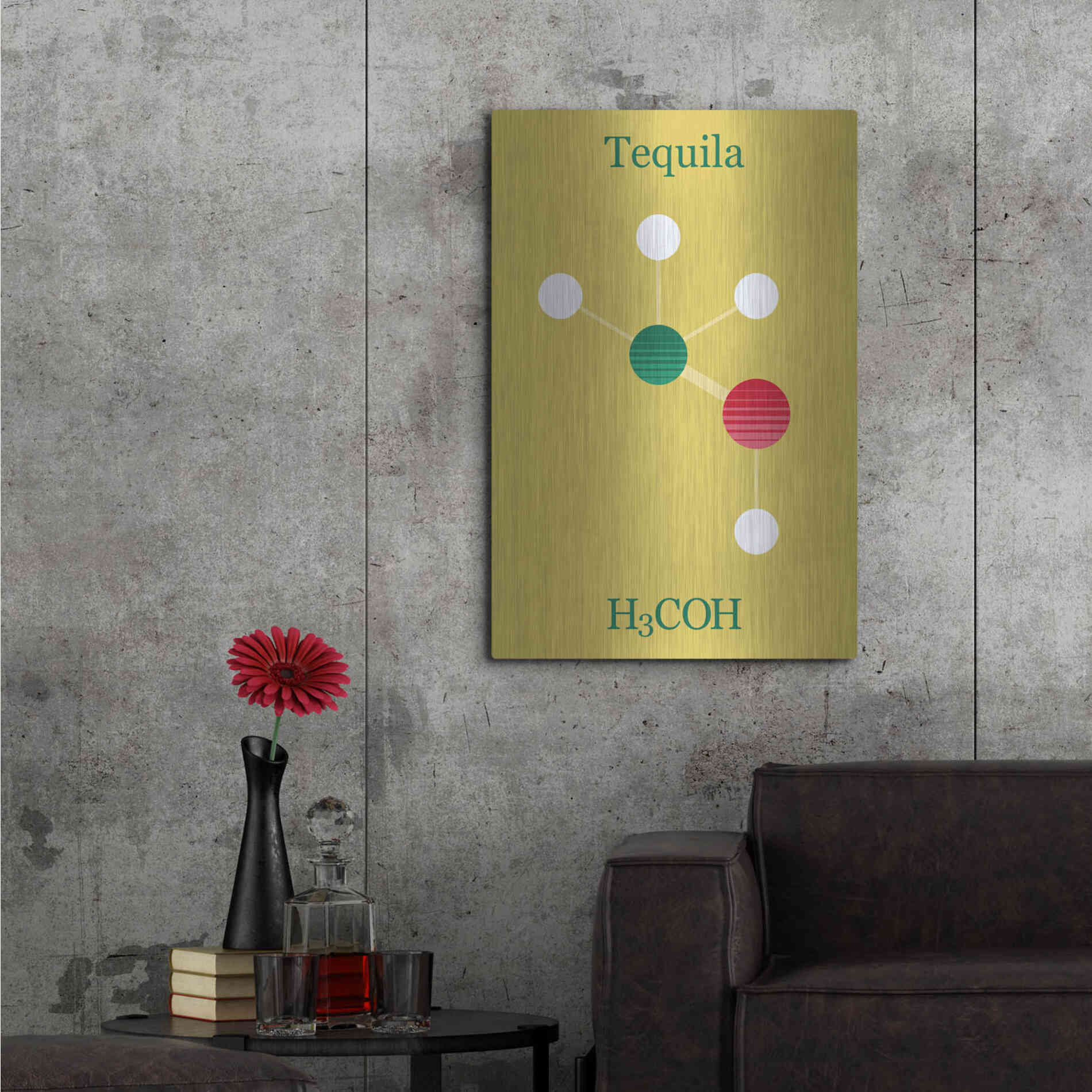 Luxe Metal Art 'Tequila Molecule' by Epic Portfolio, Metal Wall Art,24x36