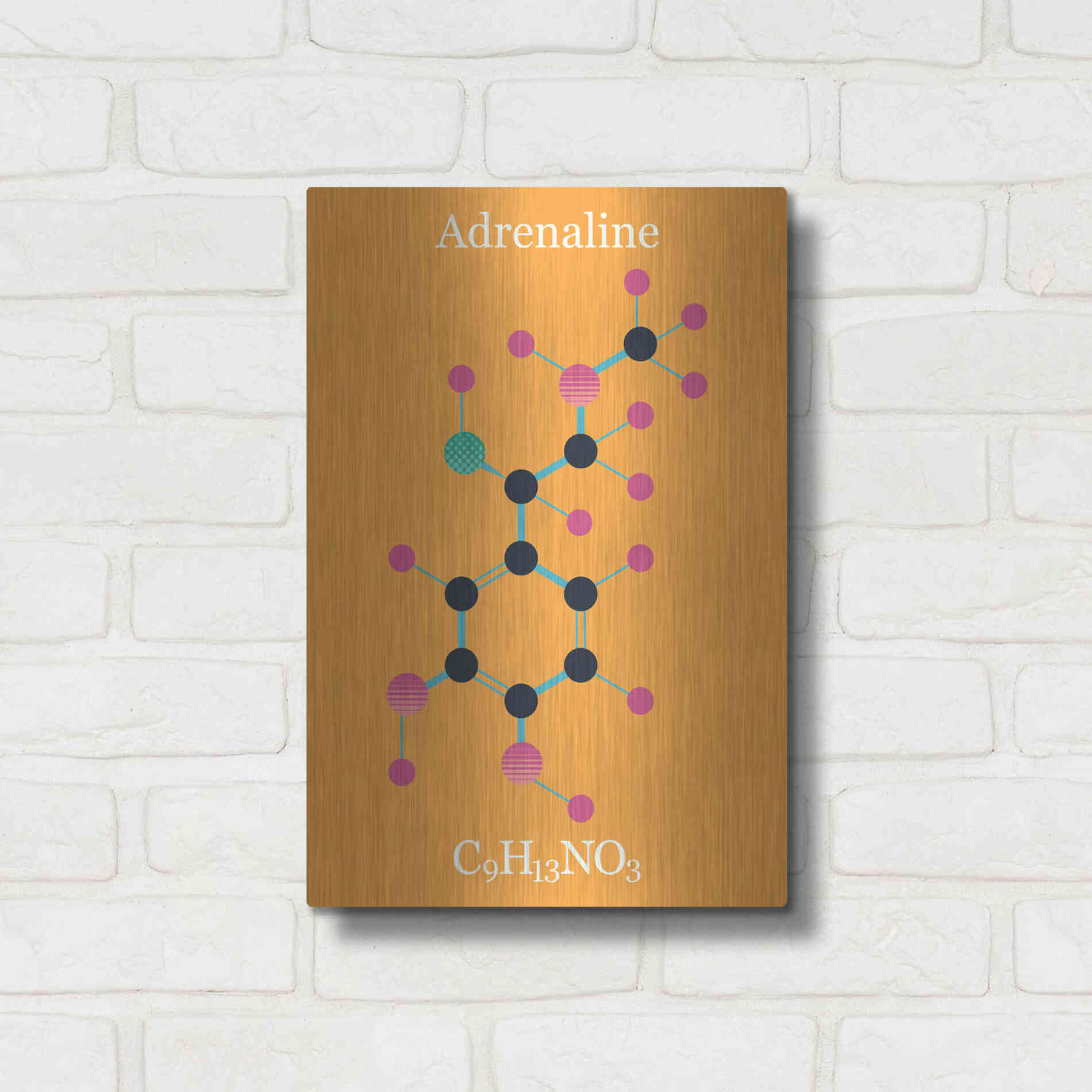 Luxe Metal Art 'Adrenaline Molecule II' by Epic Portfolio, Metal Wall Art,12x16