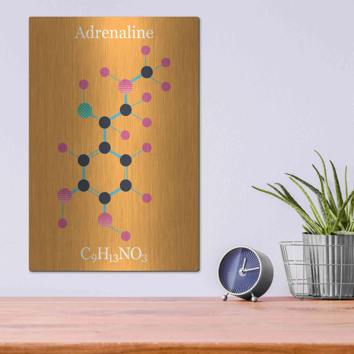 Luxe Metal Art 'Adrenaline Molecule II' by Epic Portfolio, Metal Wall Art,12x16