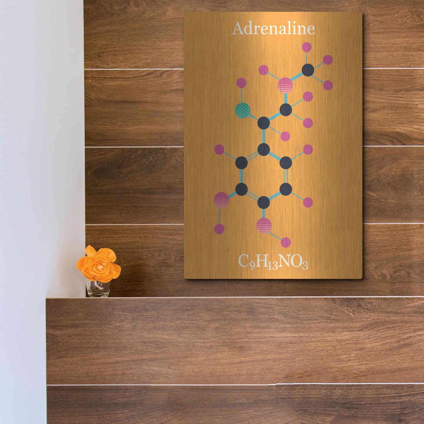 Luxe Metal Art 'Adrenaline Molecule II' by Epic Portfolio, Metal Wall Art,12x16