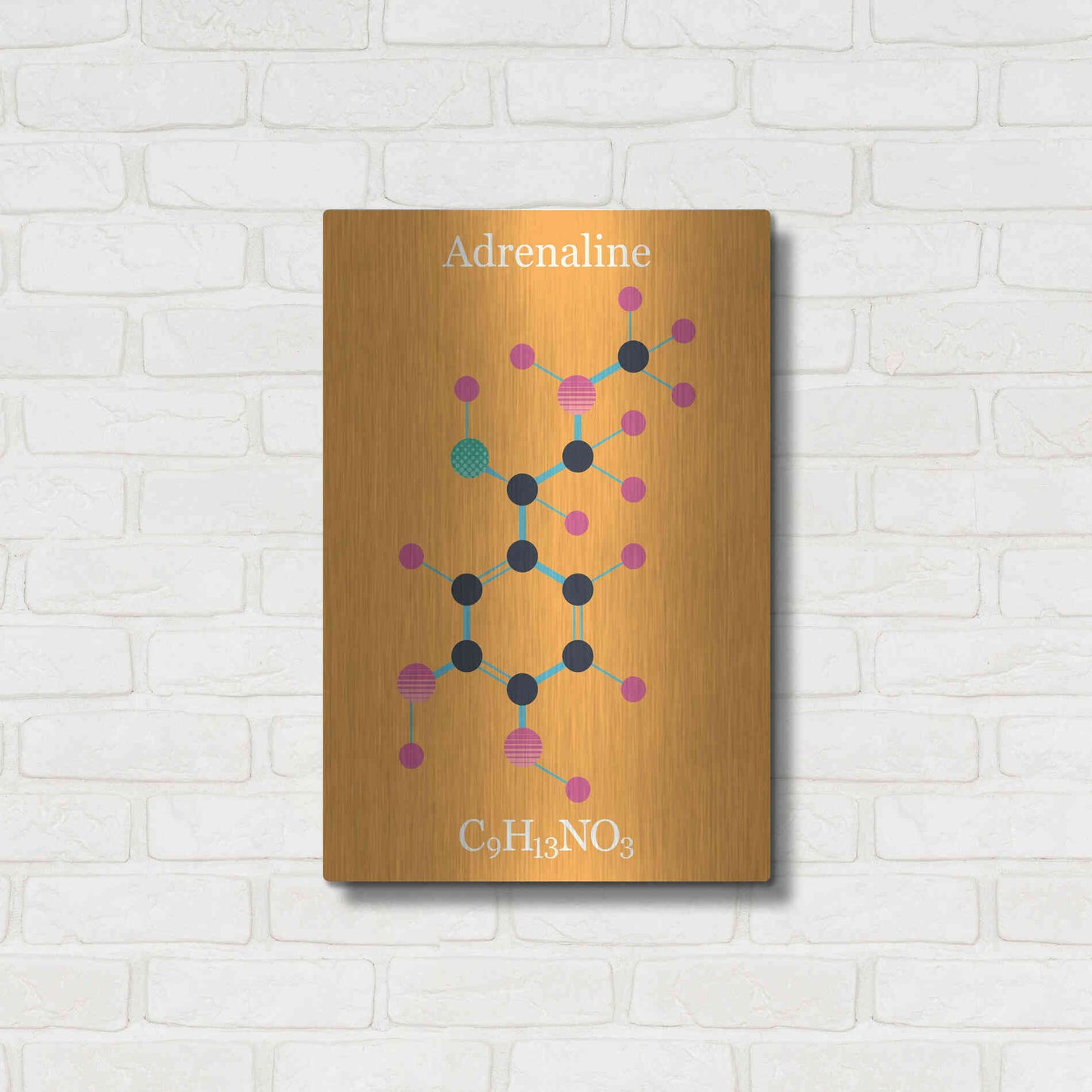 Luxe Metal Art 'Adrenaline Molecule II' by Epic Portfolio, Metal Wall Art,16x24