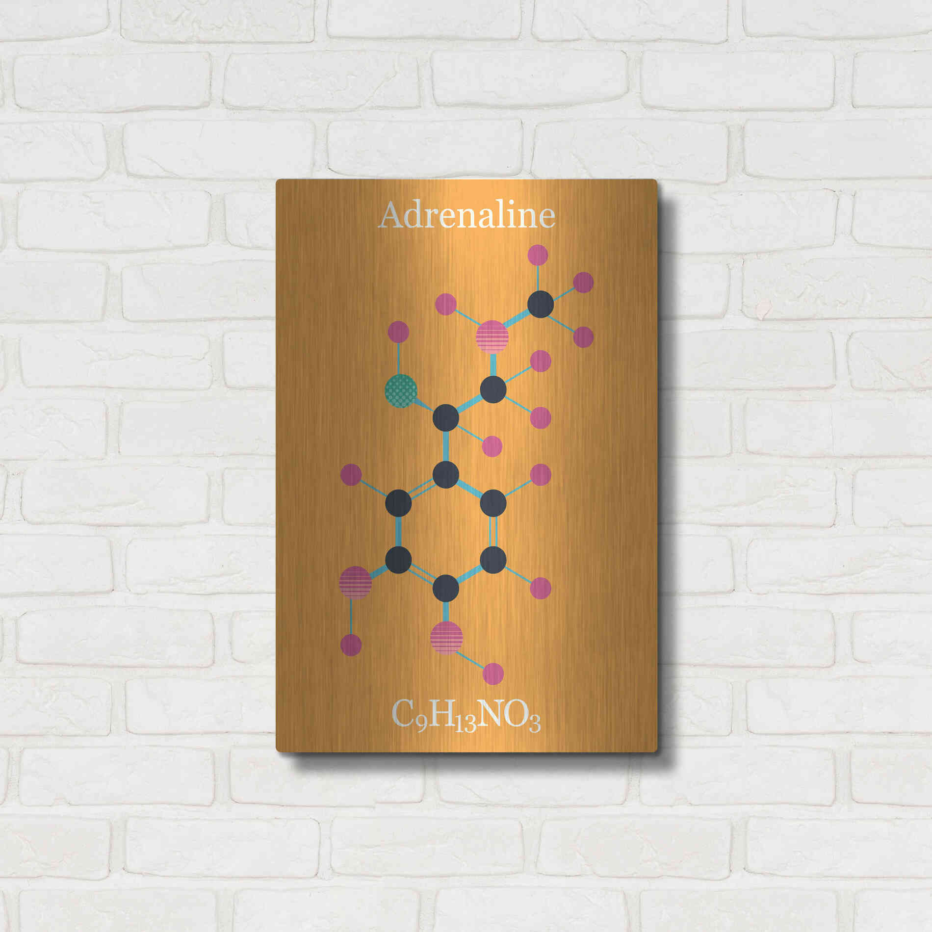 Luxe Metal Art 'Adrenaline Molecule II' by Epic Portfolio, Metal Wall Art,16x24