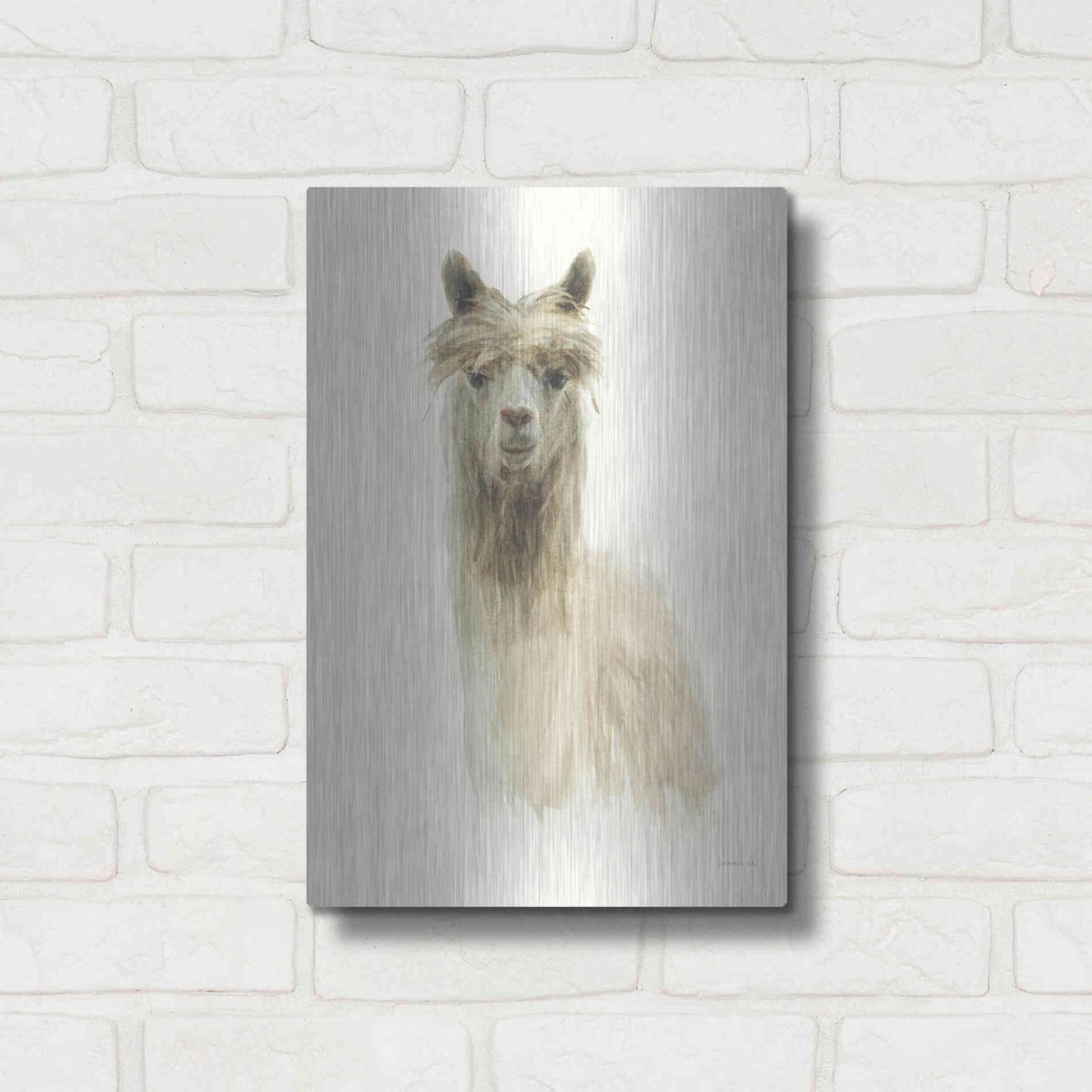 Luxe Metal Art 'Classic Llamas I' by Danhui Nai, Metal Wall Art,12x16