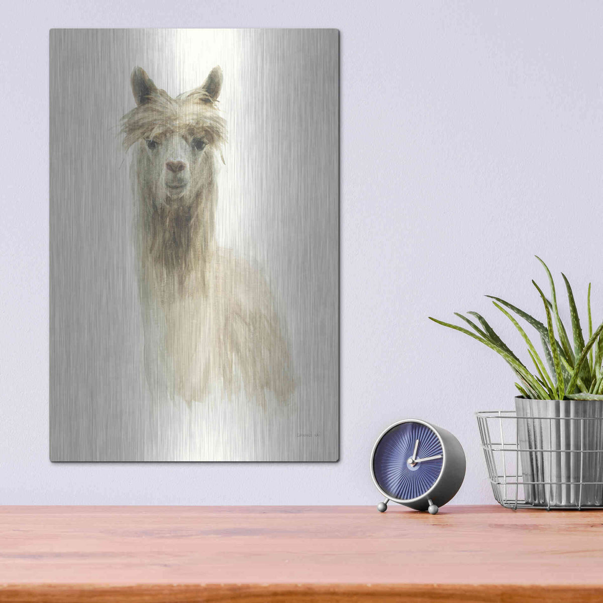 Luxe Metal Art 'Classic Llamas I' by Danhui Nai, Metal Wall Art,12x16