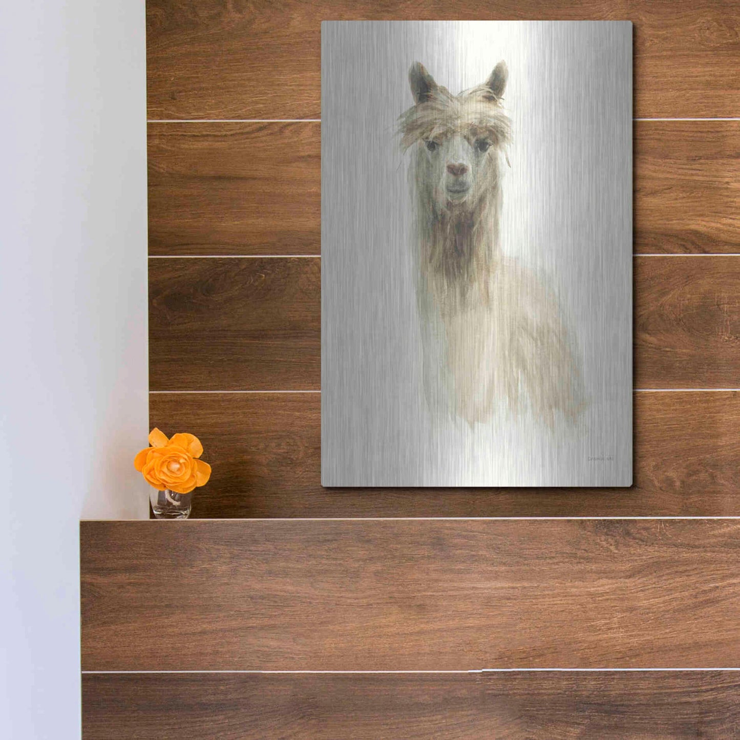 Luxe Metal Art 'Classic Llamas I' by Danhui Nai, Metal Wall Art,12x16
