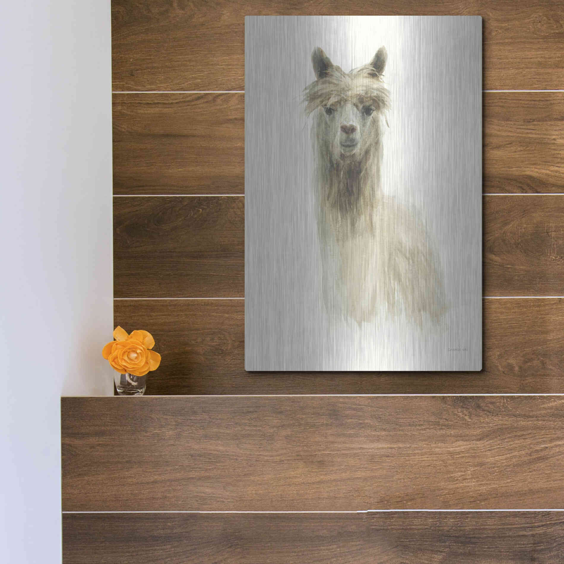Luxe Metal Art 'Classic Llamas I' by Danhui Nai, Metal Wall Art,12x16