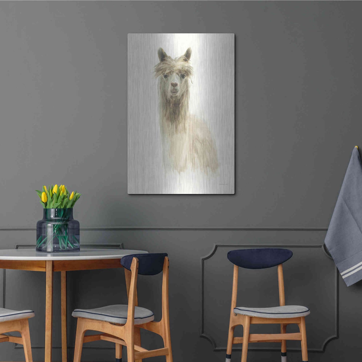 Luxe Metal Art 'Classic Llamas I' by Danhui Nai, Metal Wall Art,24x36