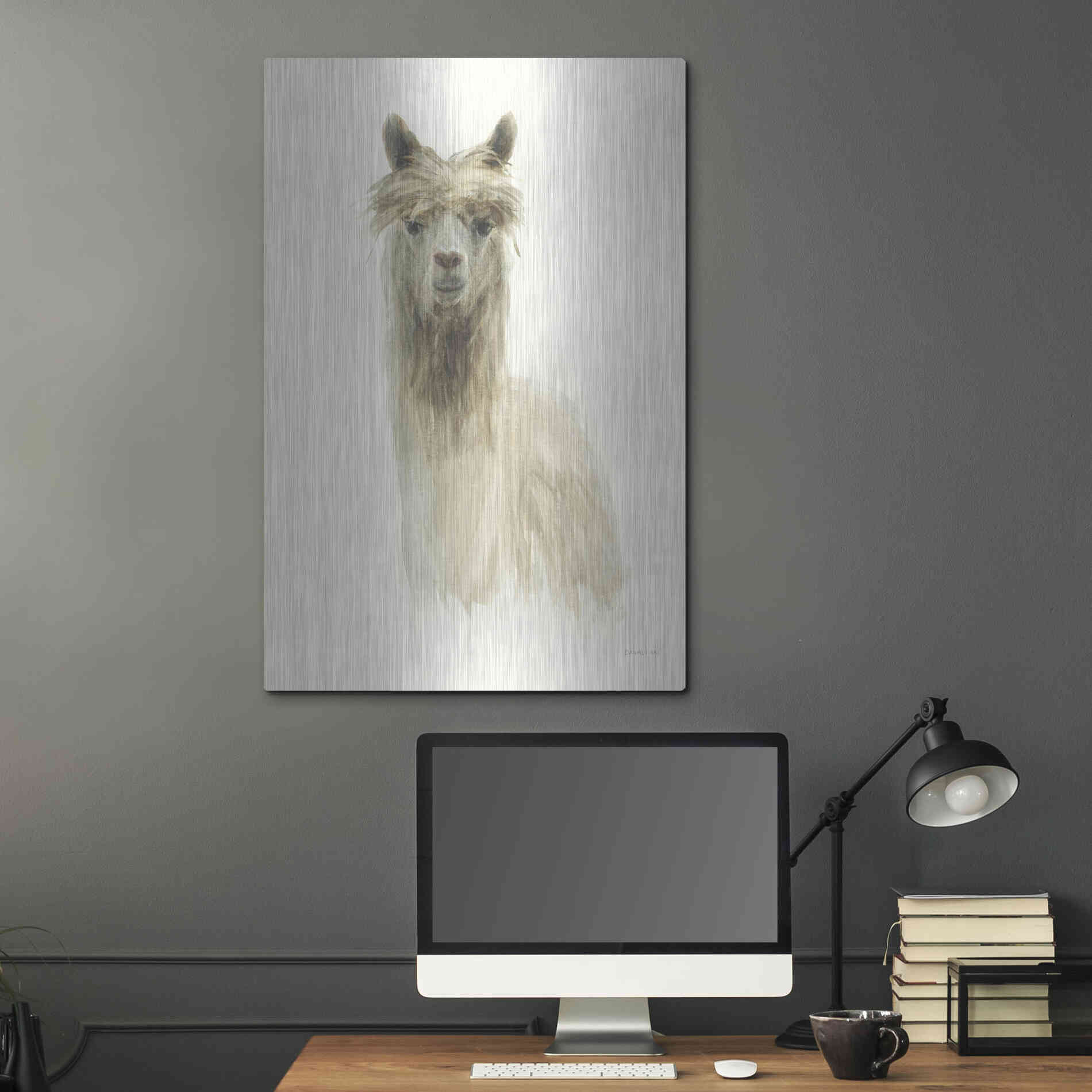 Luxe Metal Art 'Classic Llamas I' by Danhui Nai, Metal Wall Art,24x36