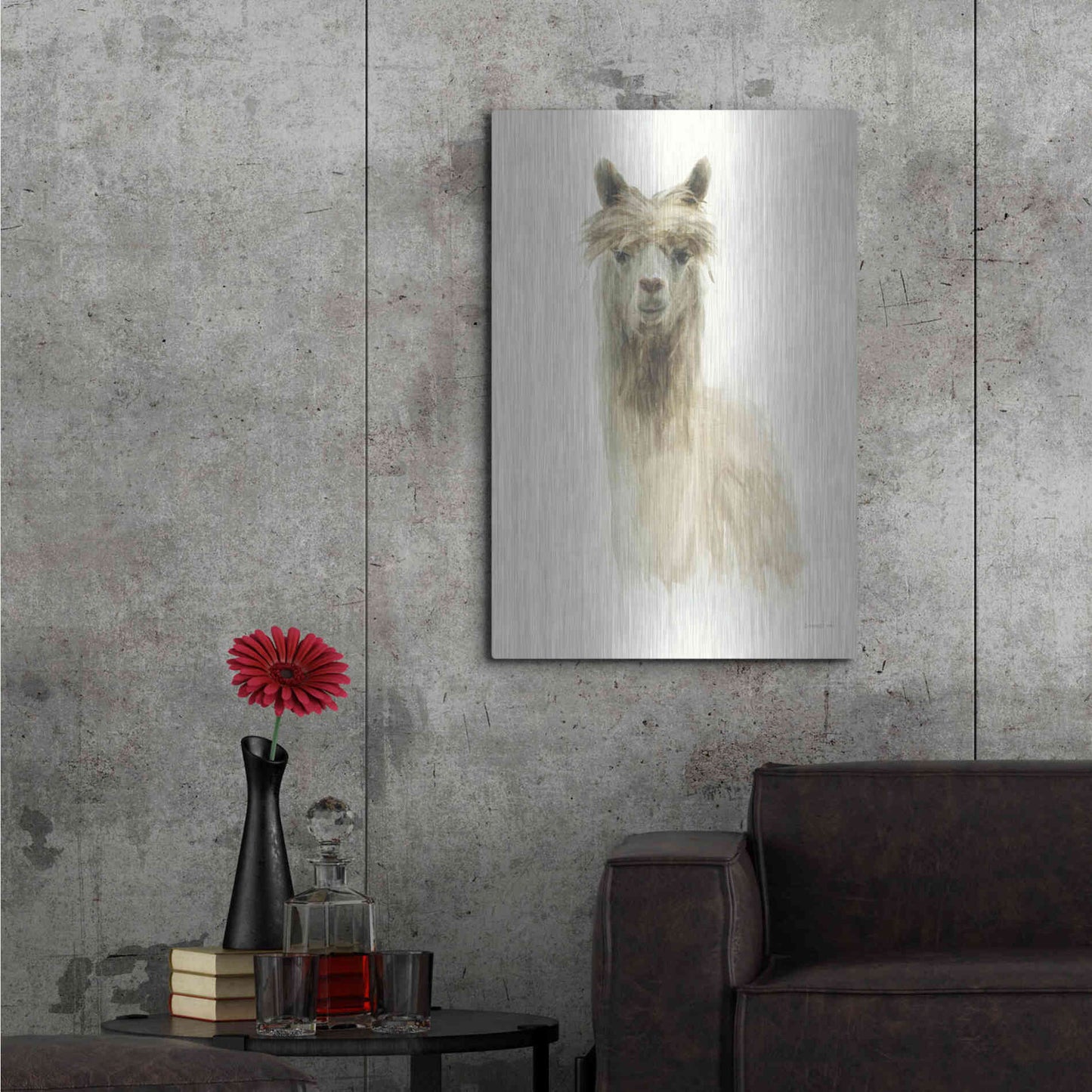 Luxe Metal Art 'Classic Llamas I' by Danhui Nai, Metal Wall Art,24x36