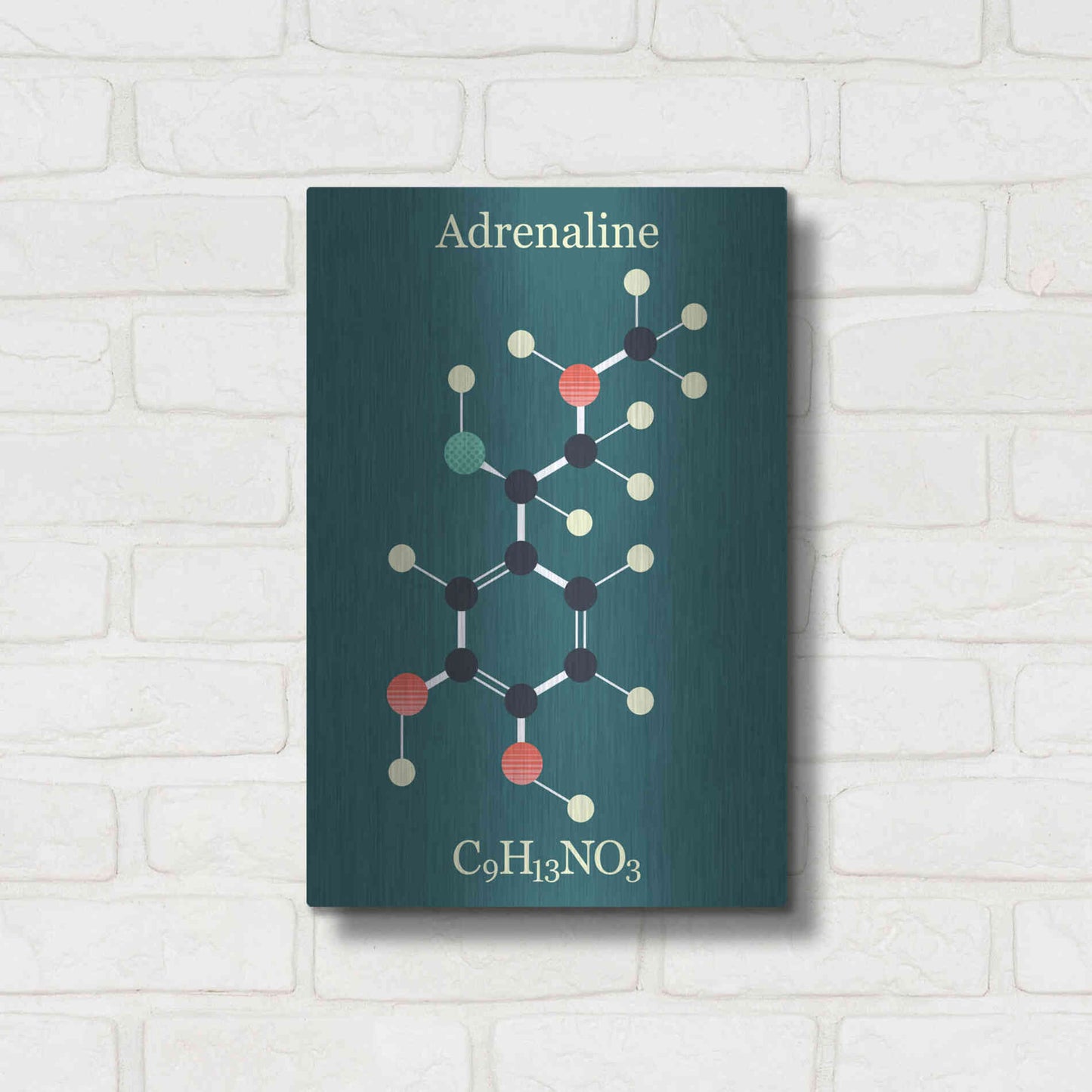 Luxe Metal Art 'Adrenaline Molecule I' by Epic Portfolio, Metal Wall Art,12x16
