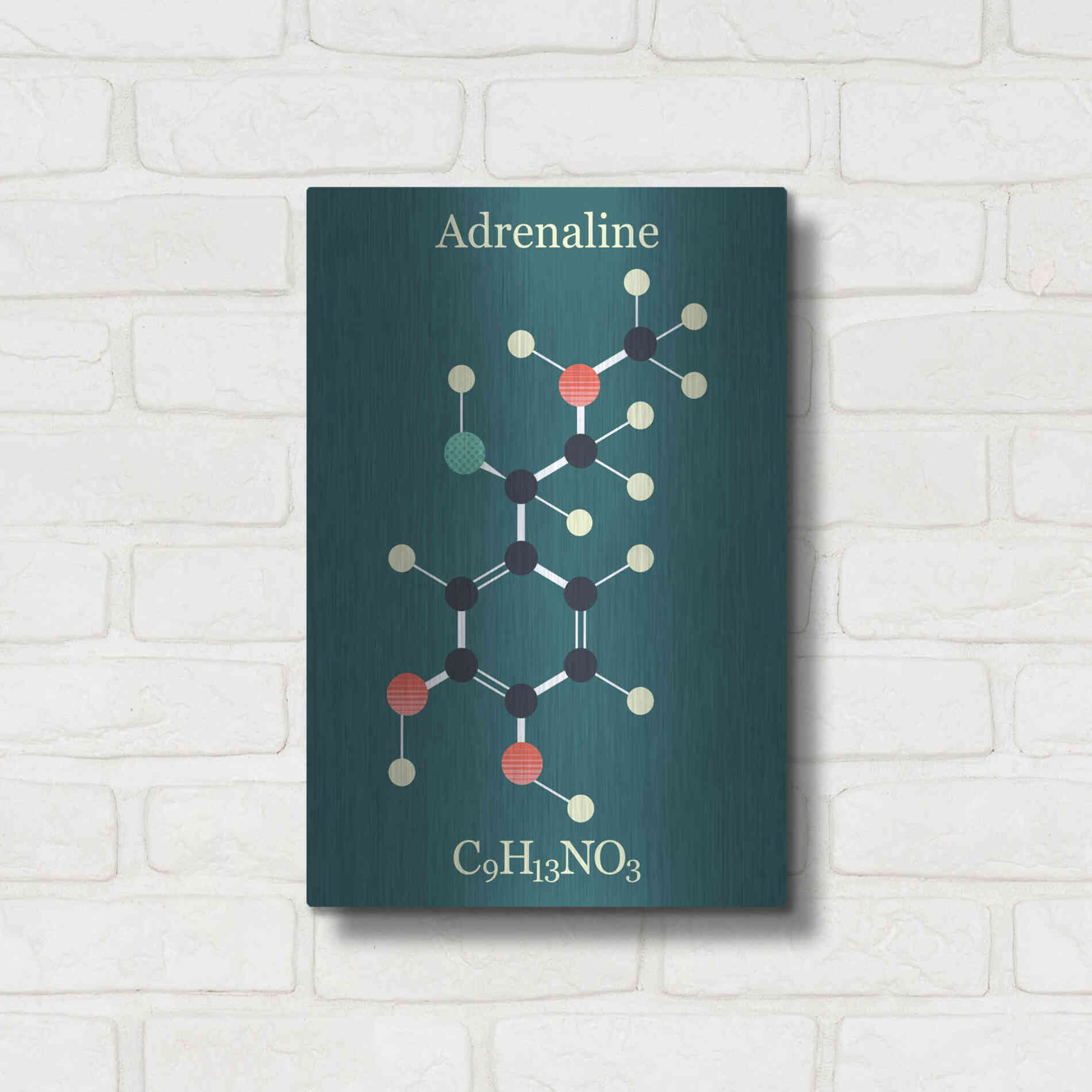 Luxe Metal Art 'Adrenaline Molecule I' by Epic Portfolio, Metal Wall Art,12x16