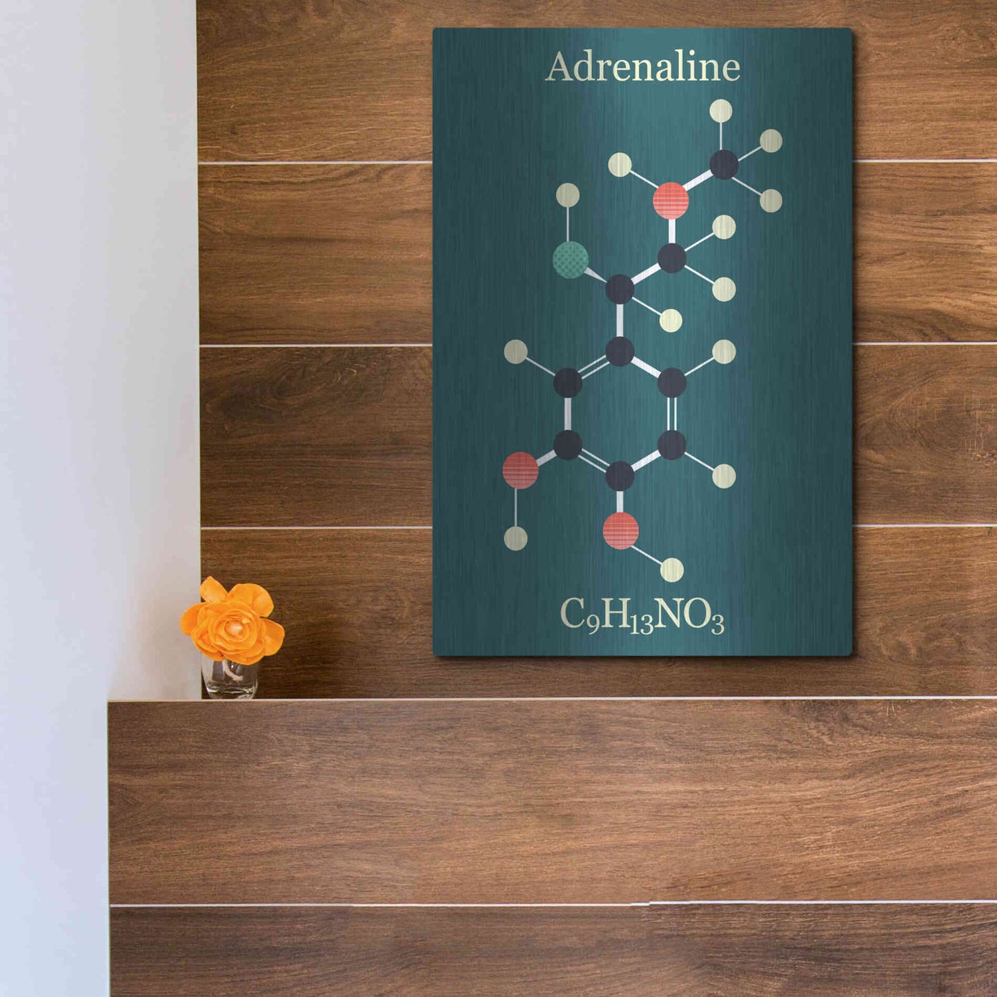 Luxe Metal Art 'Adrenaline Molecule I' by Epic Portfolio, Metal Wall Art,12x16