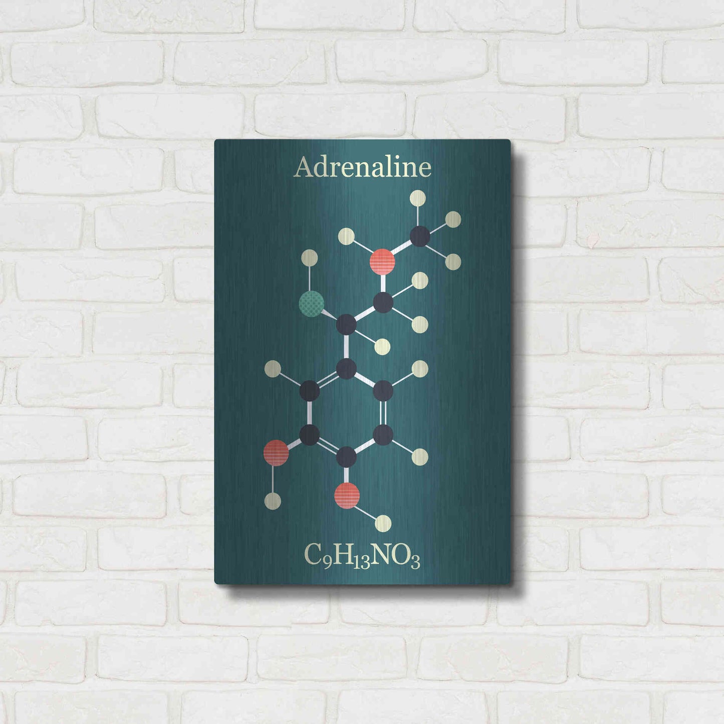 Luxe Metal Art 'Adrenaline Molecule I' by Epic Portfolio, Metal Wall Art,16x24