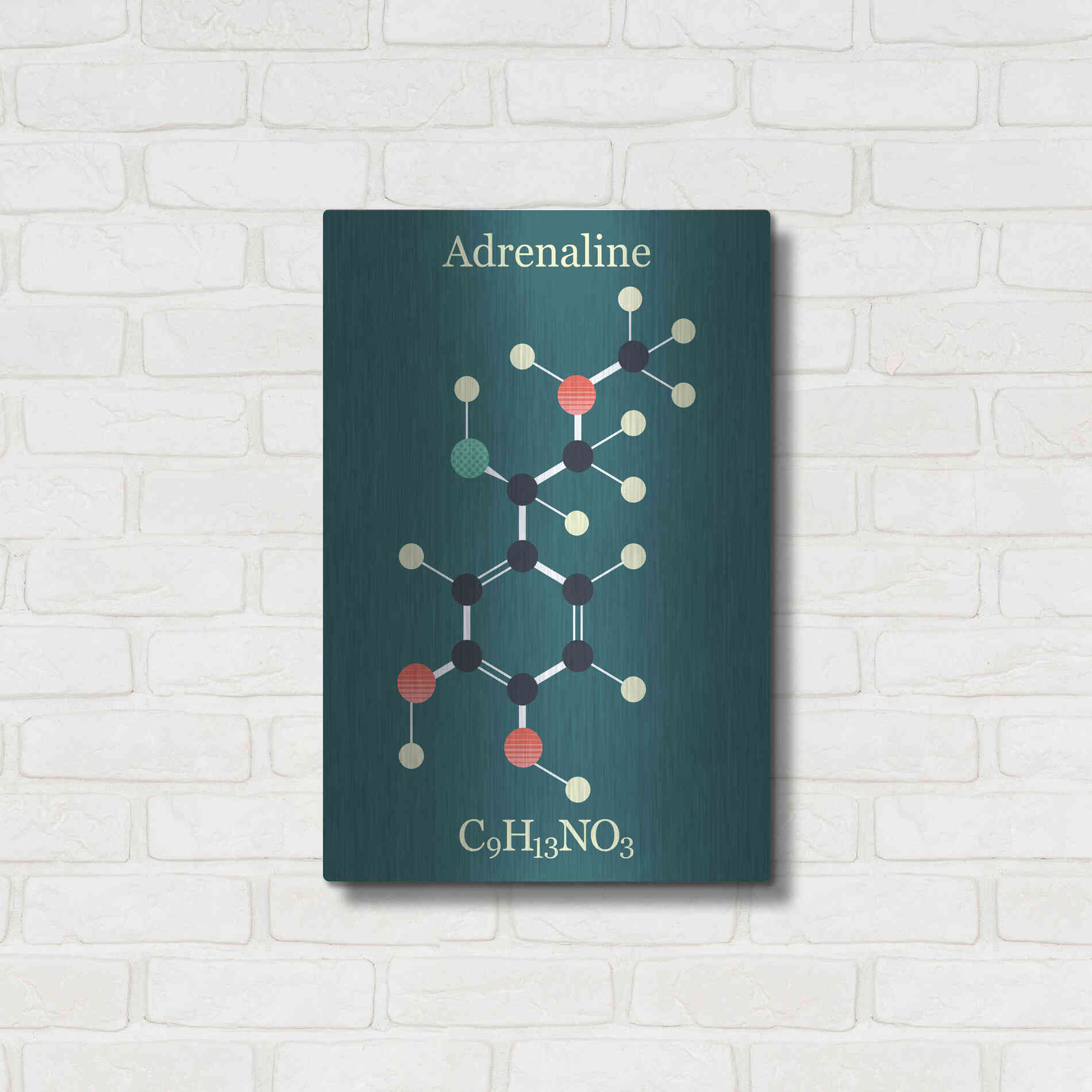 Luxe Metal Art 'Adrenaline Molecule I' by Epic Portfolio, Metal Wall Art,16x24