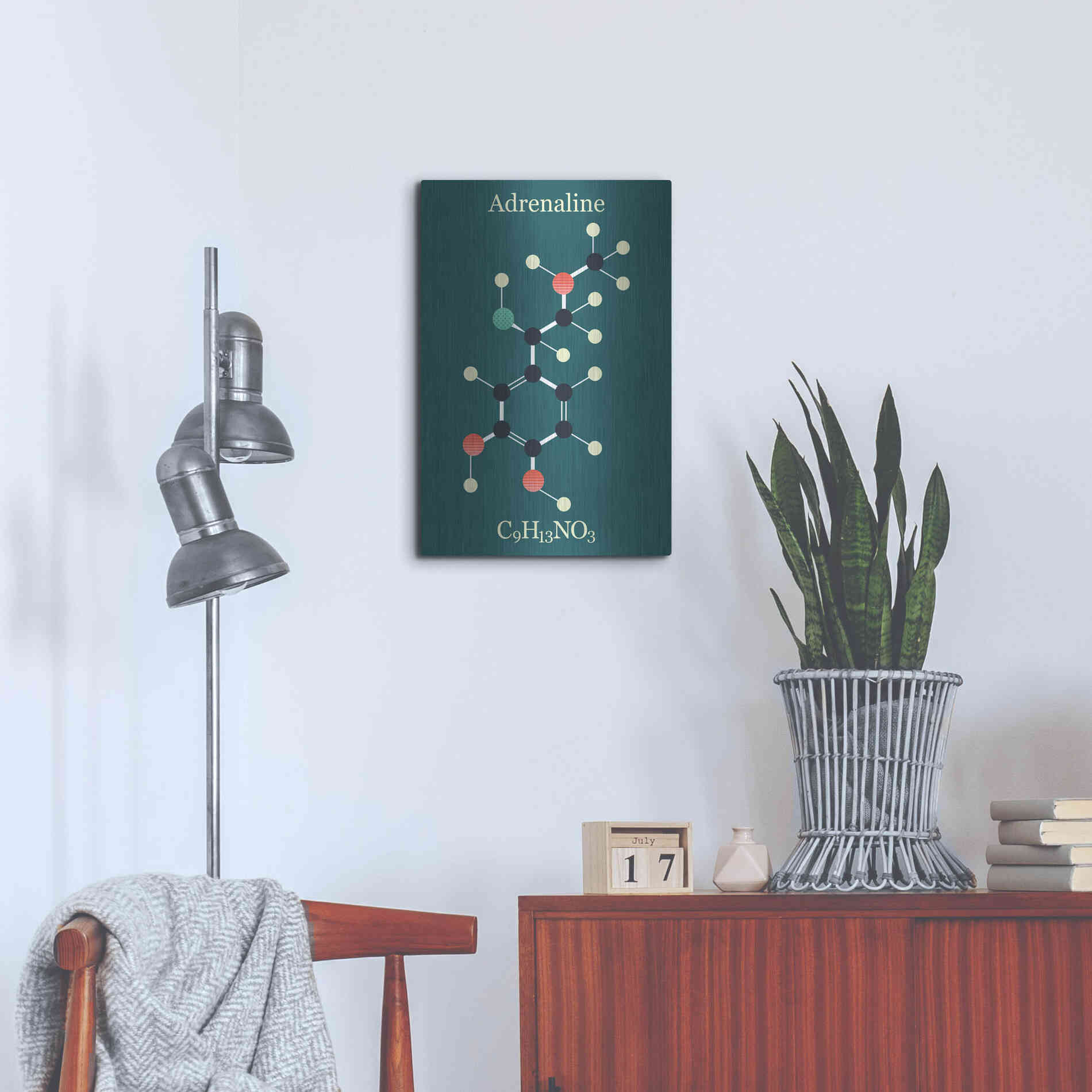 Luxe Metal Art 'Adrenaline Molecule I' by Epic Portfolio, Metal Wall Art,16x24