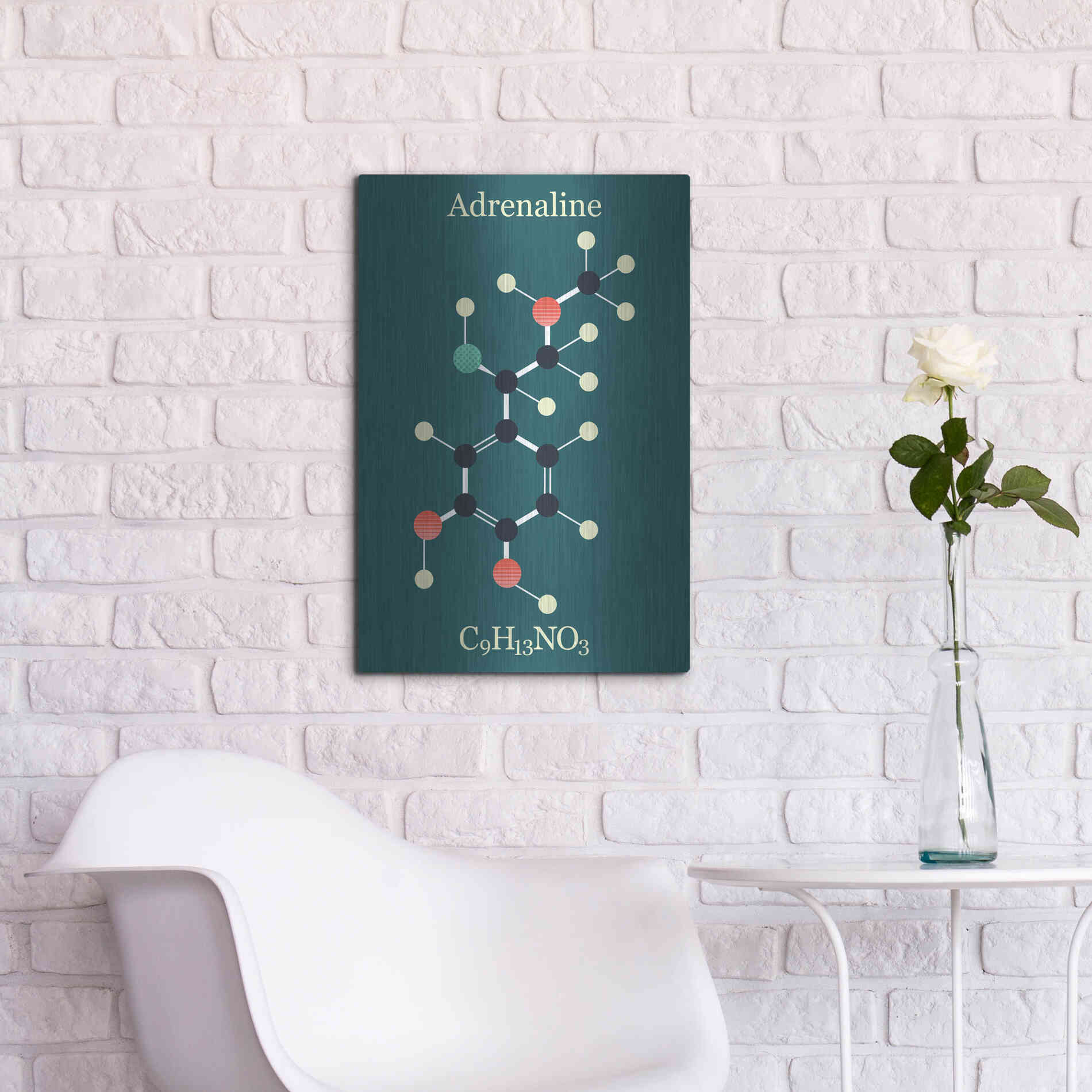 Luxe Metal Art 'Adrenaline Molecule I' by Epic Portfolio, Metal Wall Art,16x24