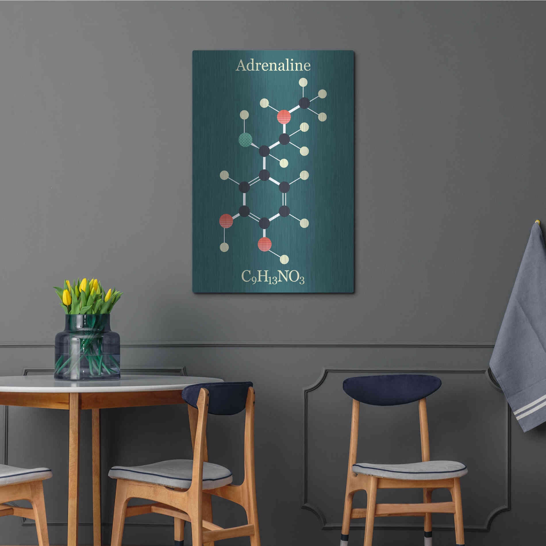 Luxe Metal Art 'Adrenaline Molecule I' by Epic Portfolio, Metal Wall Art,24x36