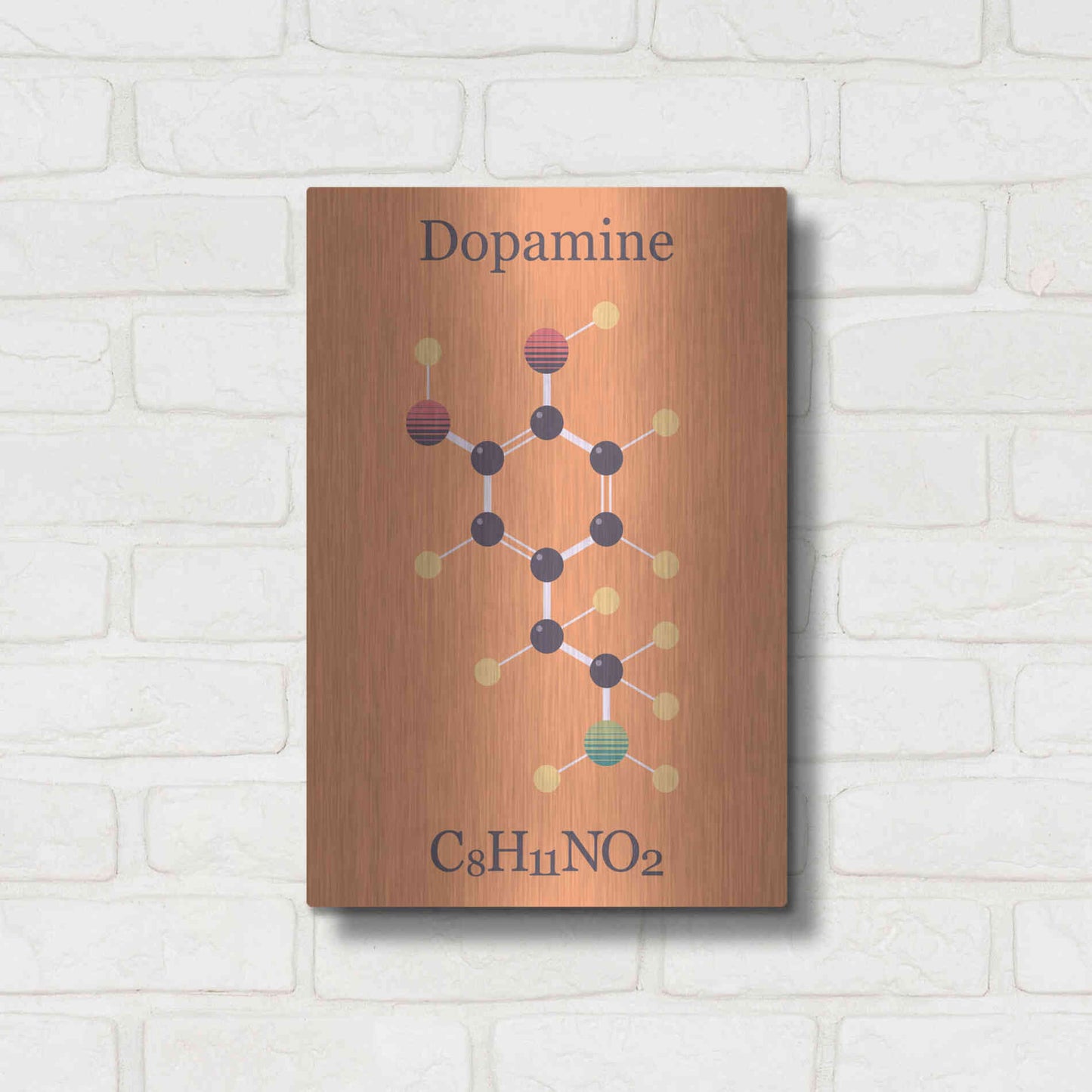 Luxe Metal Art 'Peace Or Dopamine Molecule I' by Epic Portfolio, Metal Wall Art,12x16