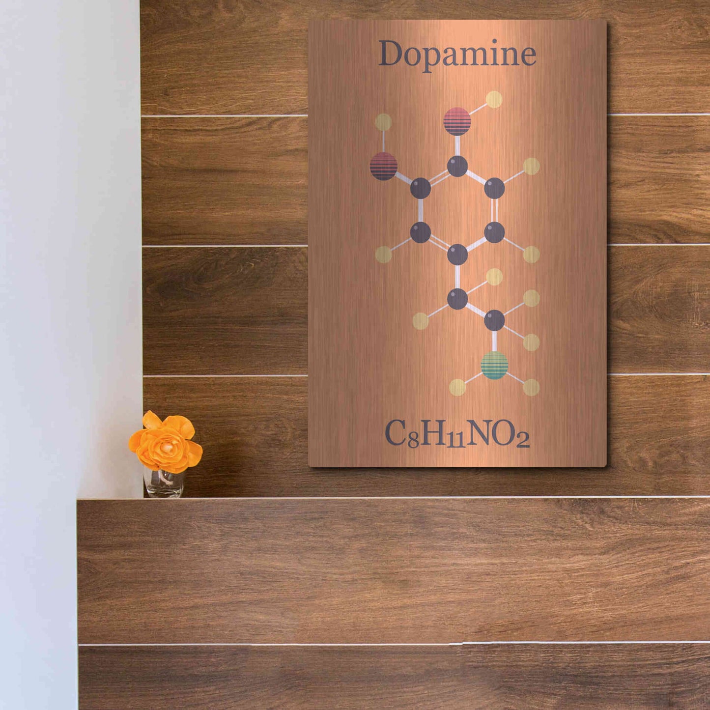 Luxe Metal Art 'Peace Or Dopamine Molecule I' by Epic Portfolio, Metal Wall Art,12x16