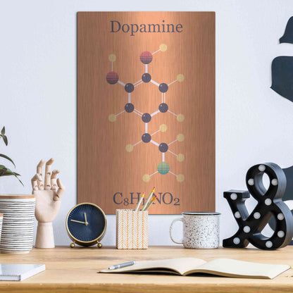 Luxe Metal Art 'Peace Or Dopamine Molecule I' by Epic Portfolio, Metal Wall Art,12x16