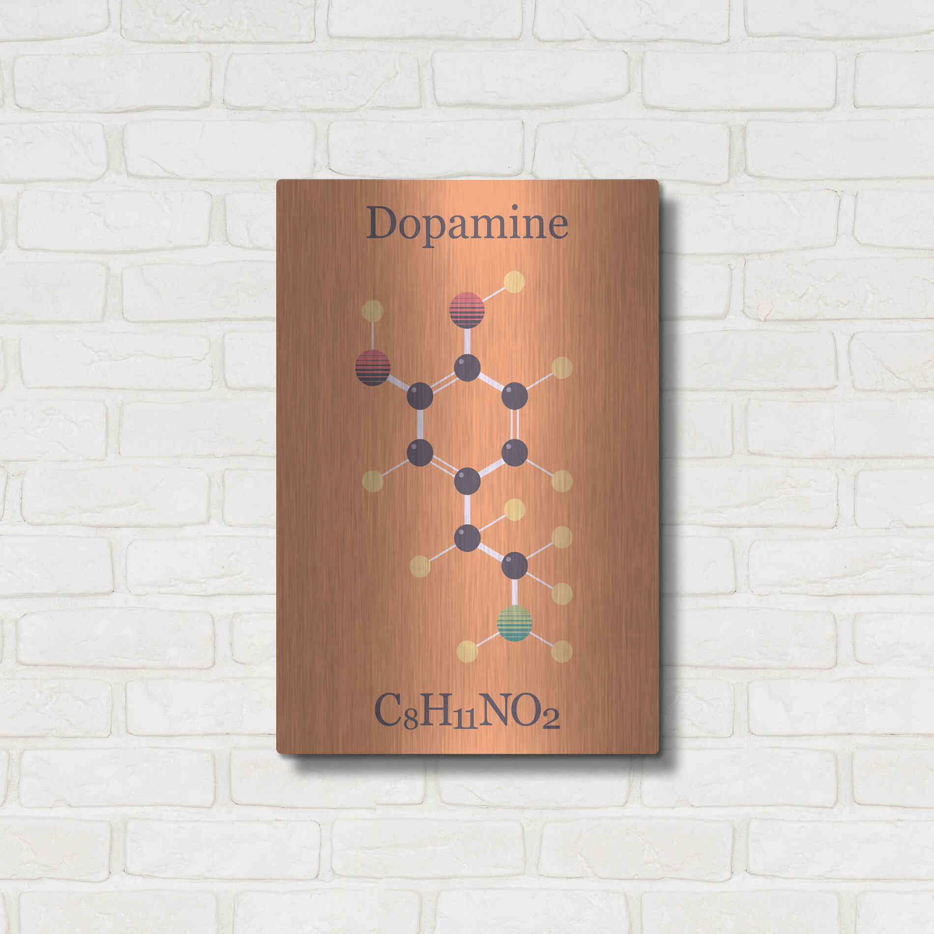 Luxe Metal Art 'Peace Or Dopamine Molecule I' by Epic Portfolio, Metal Wall Art,16x24