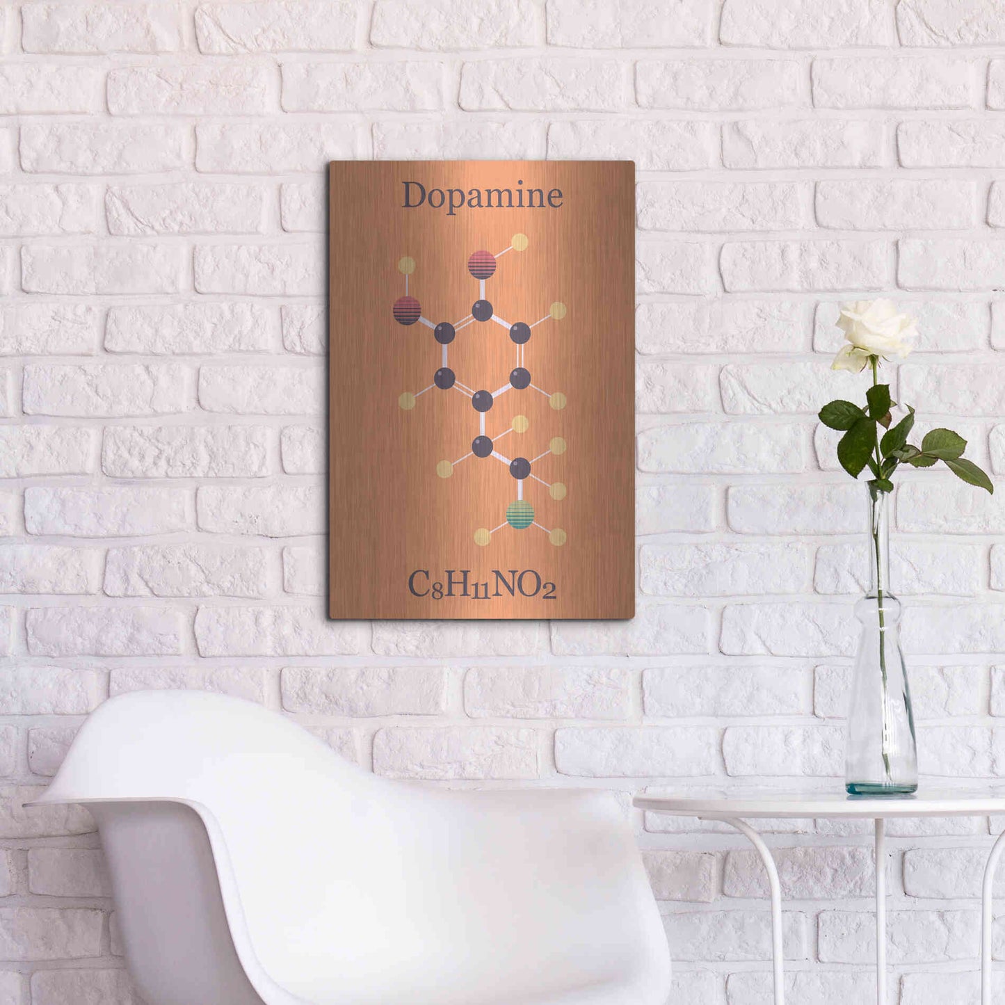Luxe Metal Art 'Peace Or Dopamine Molecule I' by Epic Portfolio, Metal Wall Art,16x24