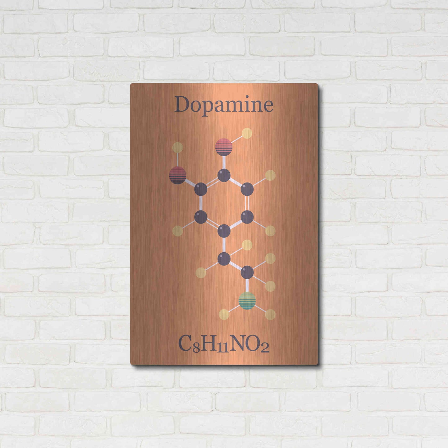 Luxe Metal Art 'Peace Or Dopamine Molecule I' by Epic Portfolio, Metal Wall Art,24x36
