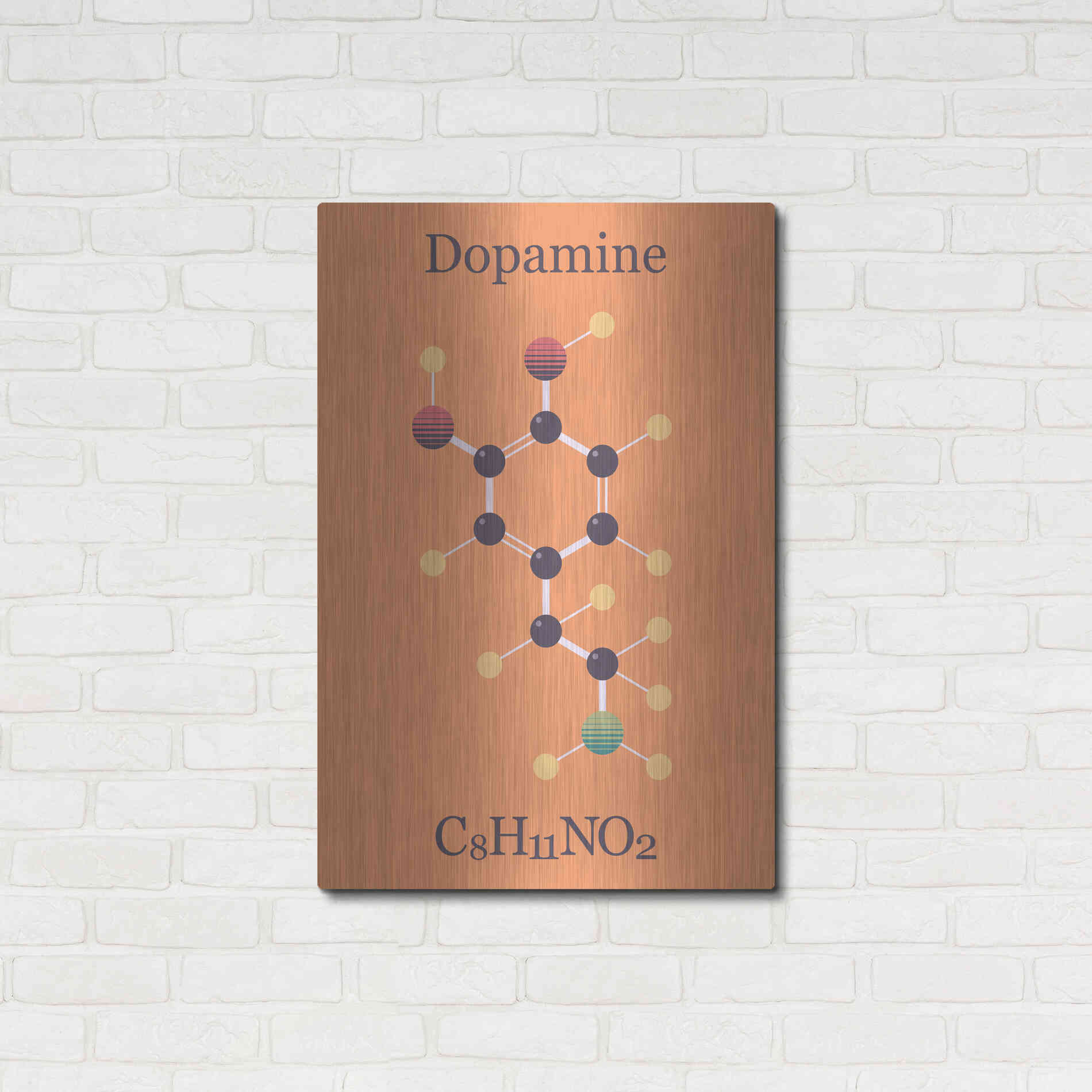 Luxe Metal Art 'Peace Or Dopamine Molecule I' by Epic Portfolio, Metal Wall Art,24x36