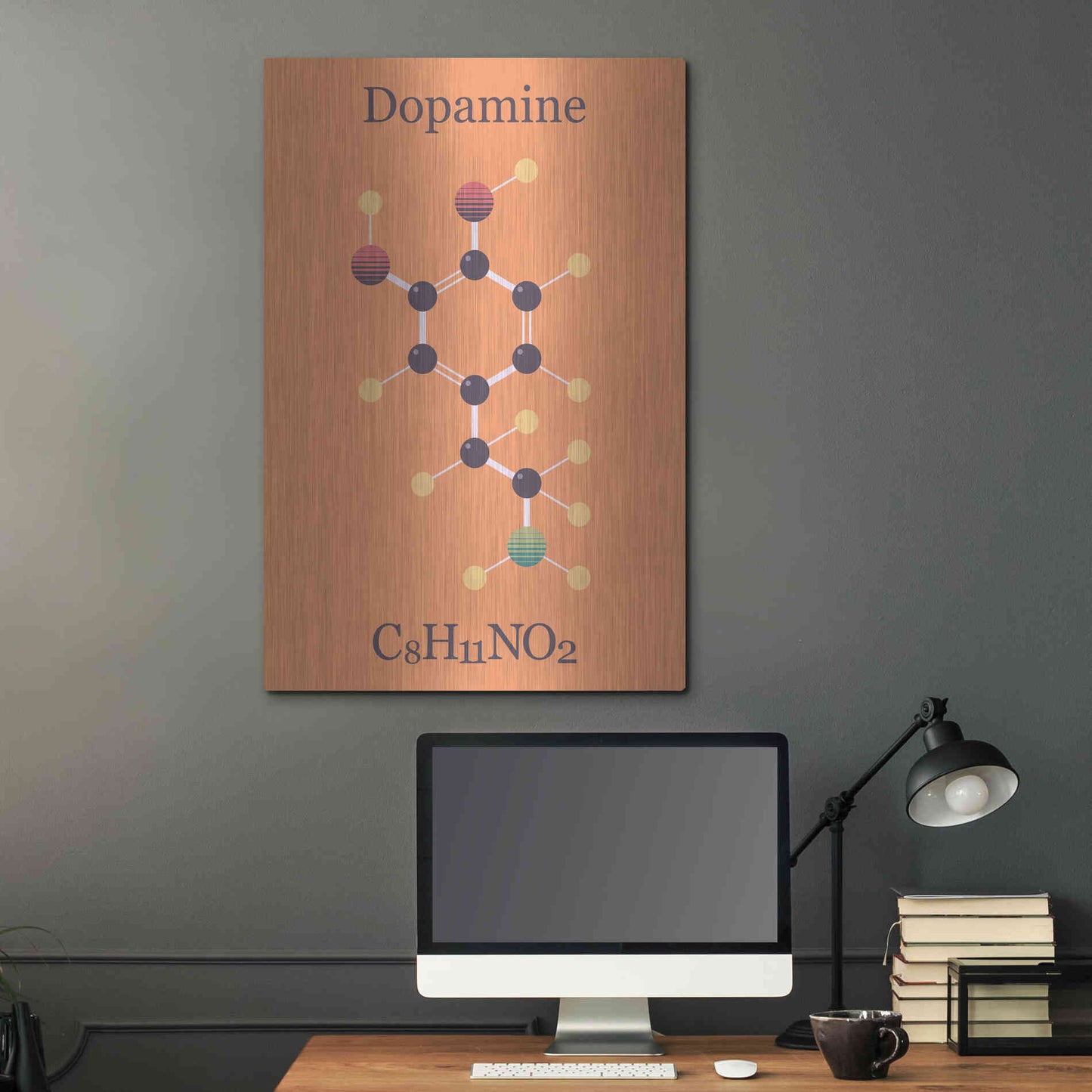 Luxe Metal Art 'Peace Or Dopamine Molecule I' by Epic Portfolio, Metal Wall Art,24x36