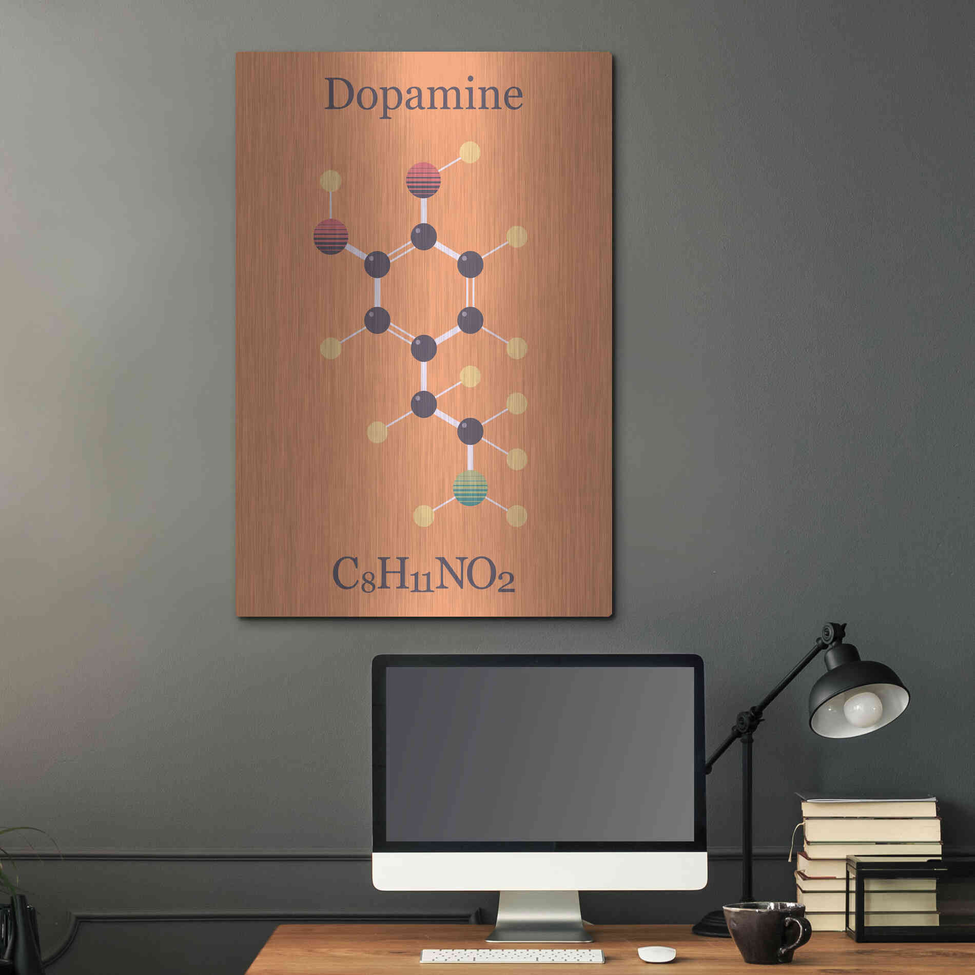 Luxe Metal Art 'Peace Or Dopamine Molecule I' by Epic Portfolio, Metal Wall Art,24x36
