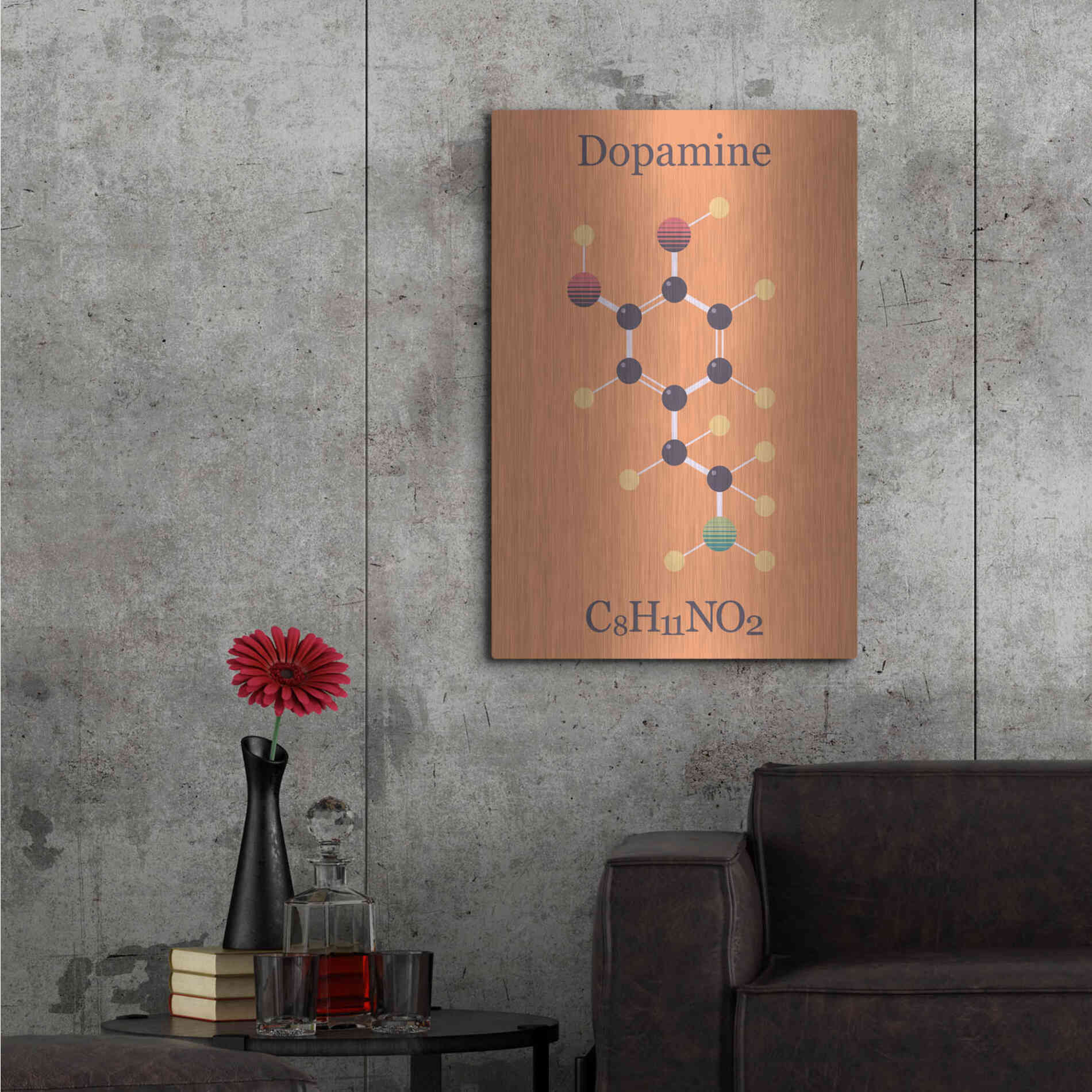 Luxe Metal Art 'Peace Or Dopamine Molecule I' by Epic Portfolio, Metal Wall Art,24x36