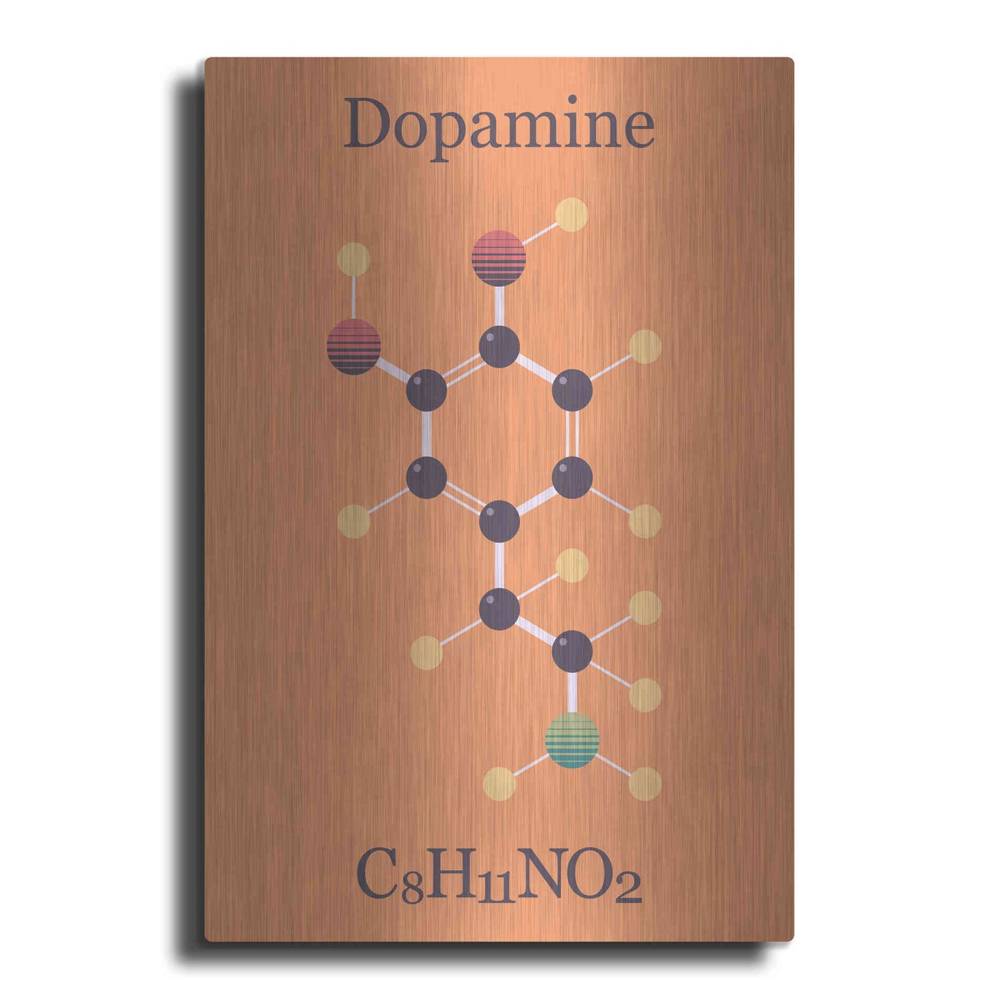 Luxe Metal Art 'Peace Or Dopamine Molecule I' by Epic Portfolio, Metal Wall Art