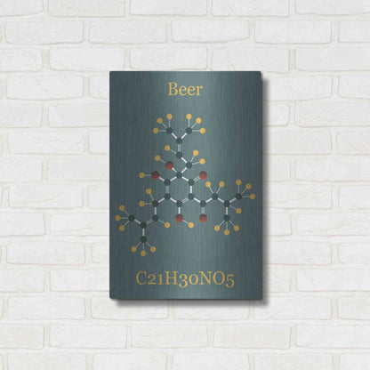 Luxe Metal Art 'Beer Molecule II' by Epic Portfolio, Metal Wall Art,16x24