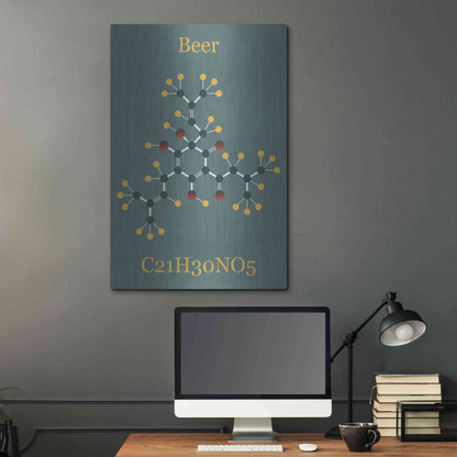 Luxe Metal Art 'Beer Molecule II' by Epic Portfolio, Metal Wall Art,24x36