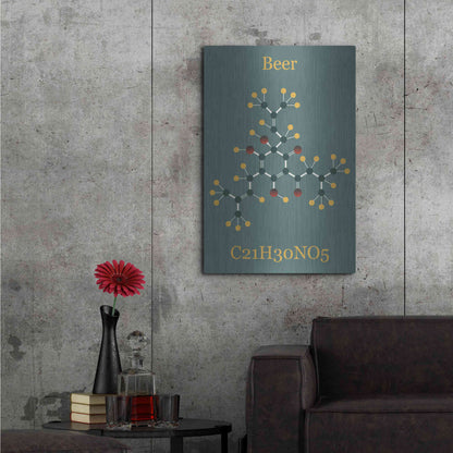 Luxe Metal Art 'Beer Molecule II' by Epic Portfolio, Metal Wall Art,24x36